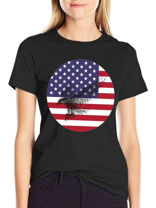 American Flag Eagle Graphic Black T-Shirt