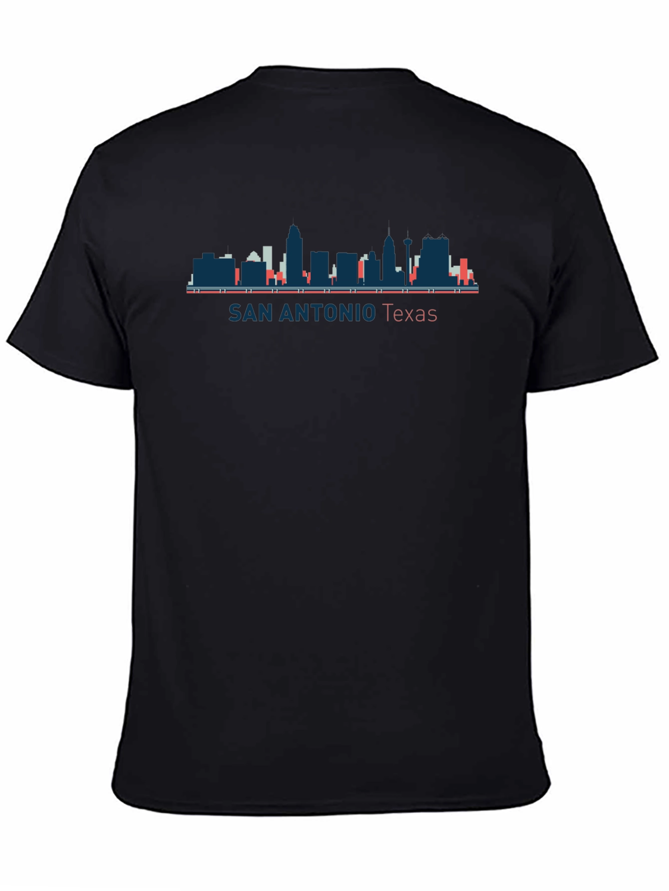 San Antonio Texas Skyline Black T-Shirt