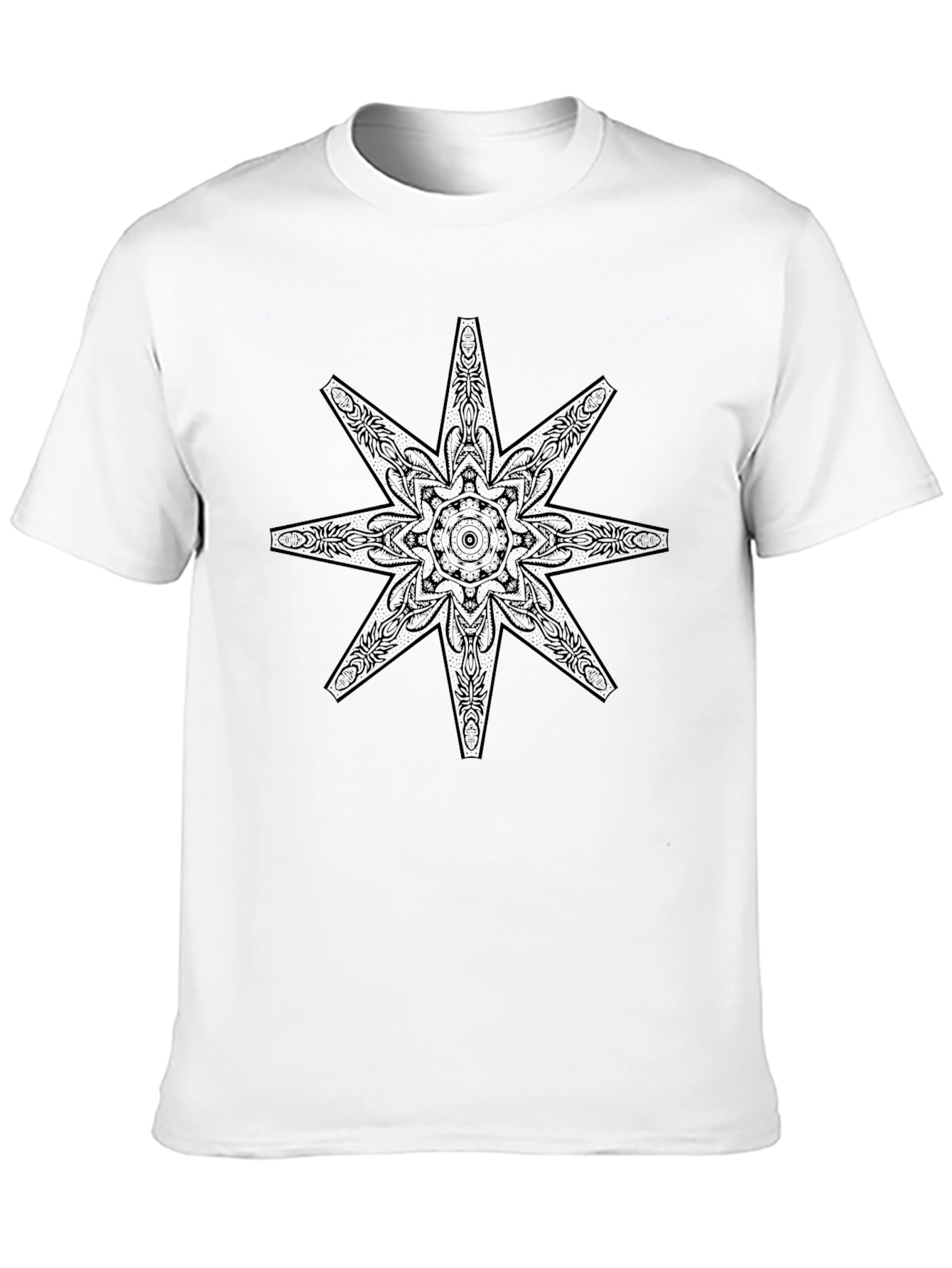 Black Graphic Tee with Star Design