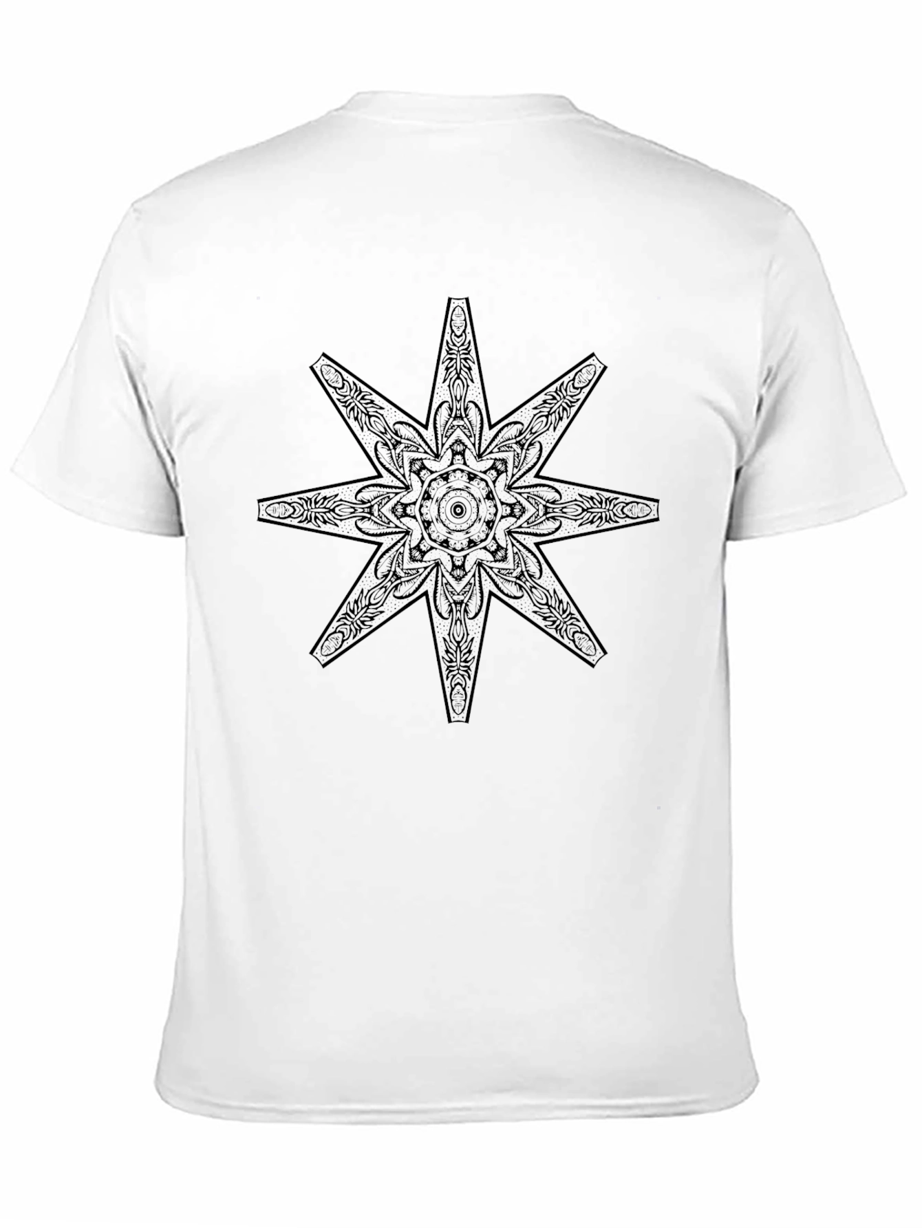 Black Graphic Tee with Star Design