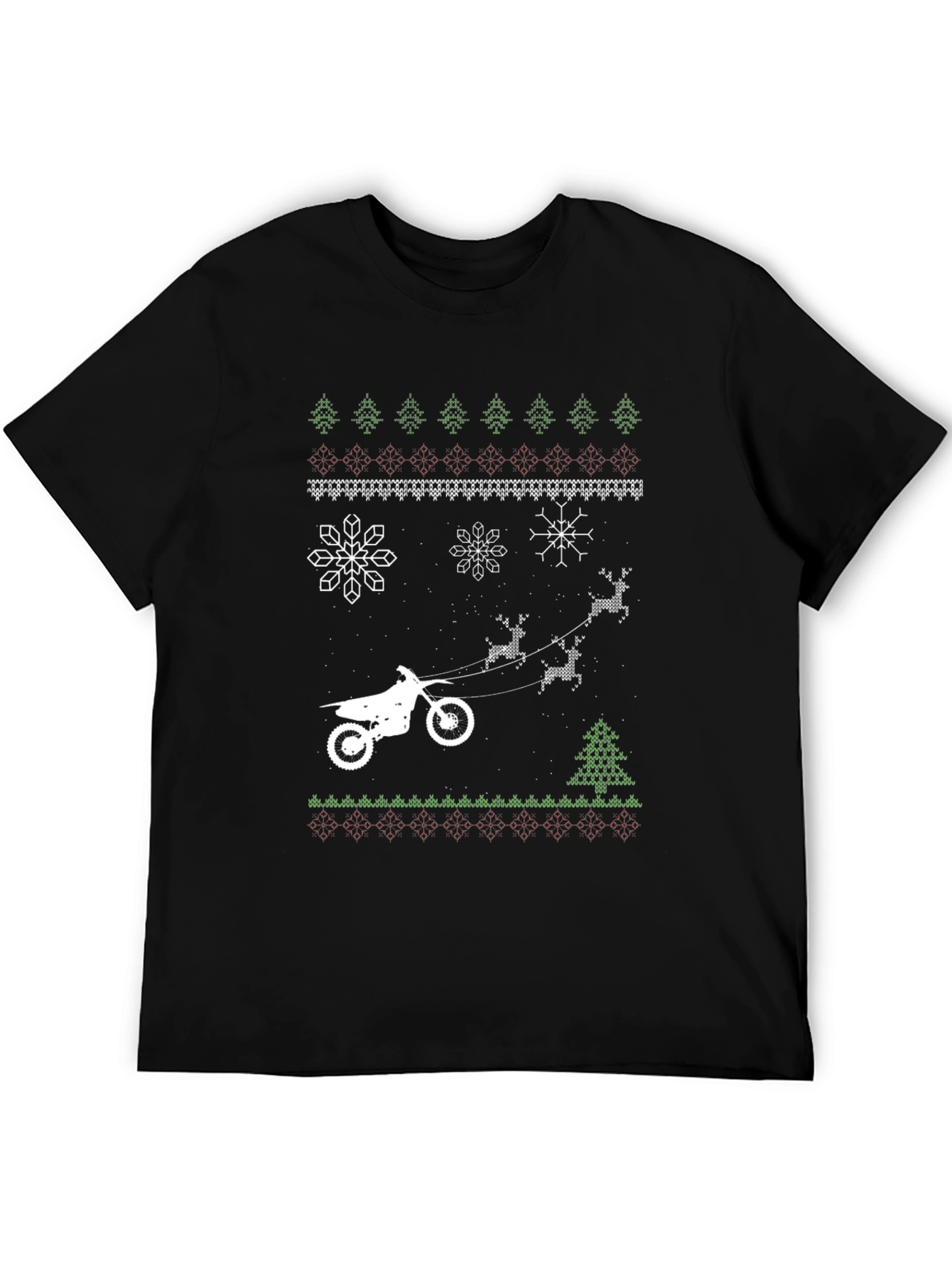 Dirt Bike Christmas Ugly Sweater Style T-Shirt