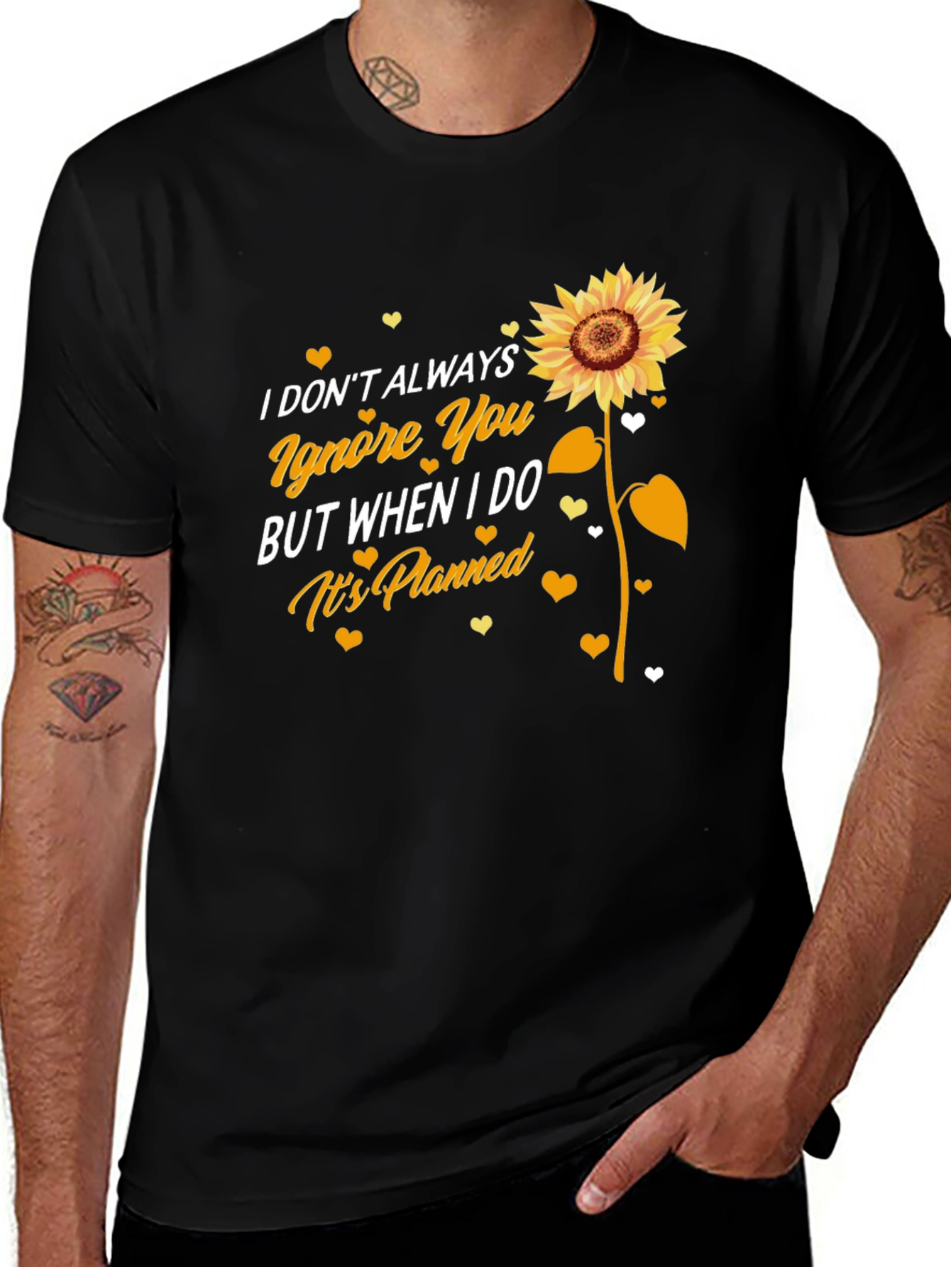Sunflower Ignore You Black T-Shirt