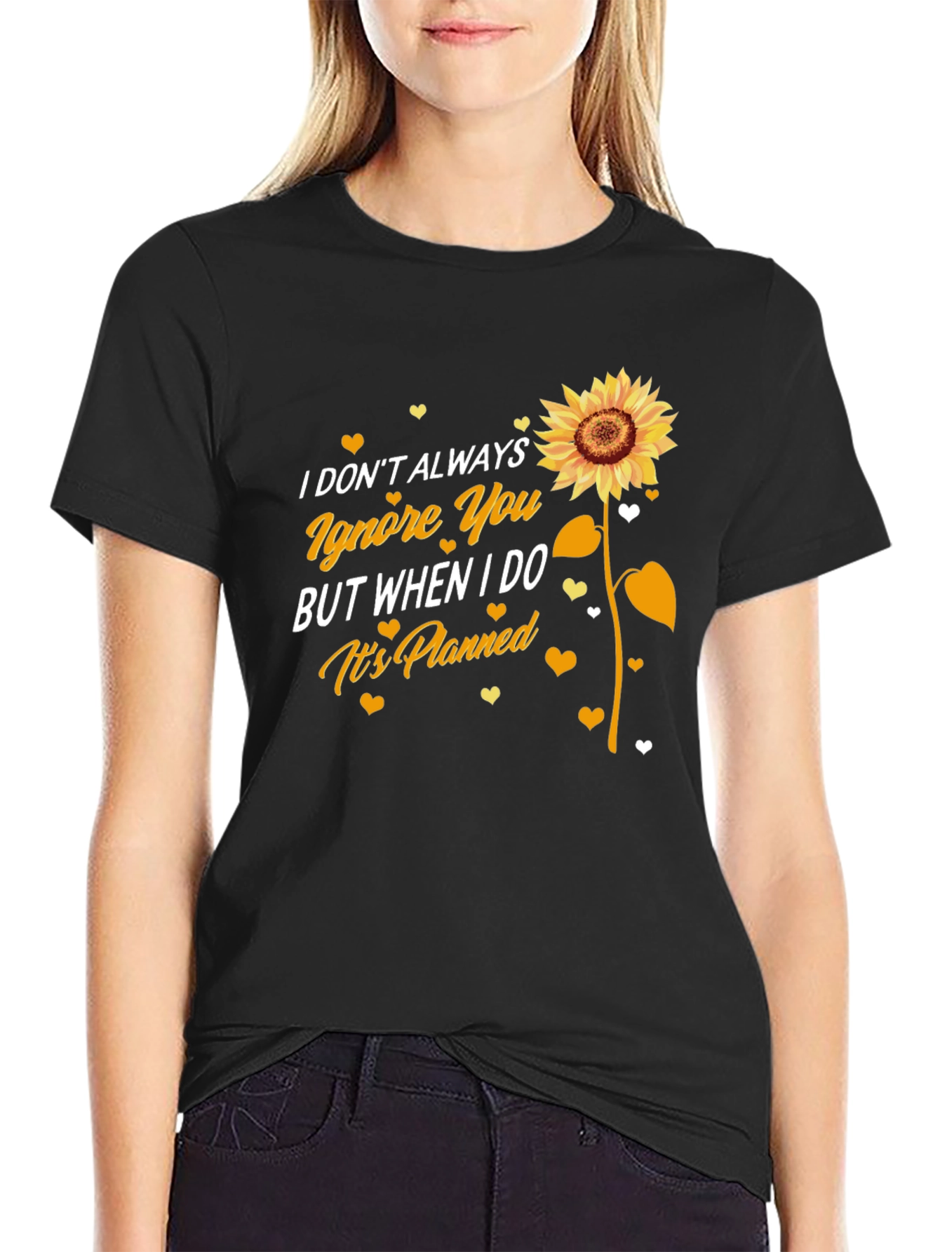 Sunflower Ignore You Black T-Shirt