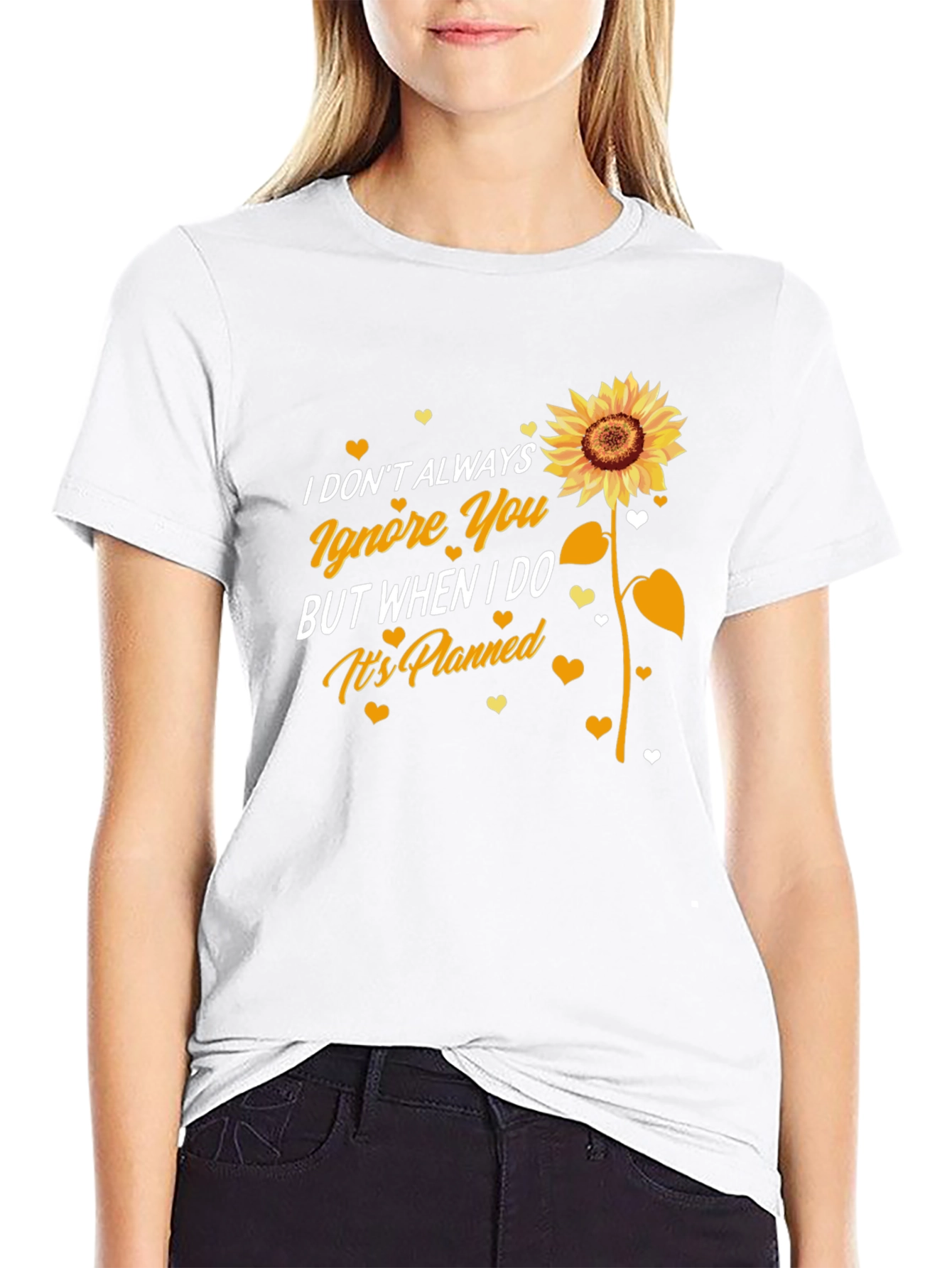 Sunflower Ignore You Black T-Shirt