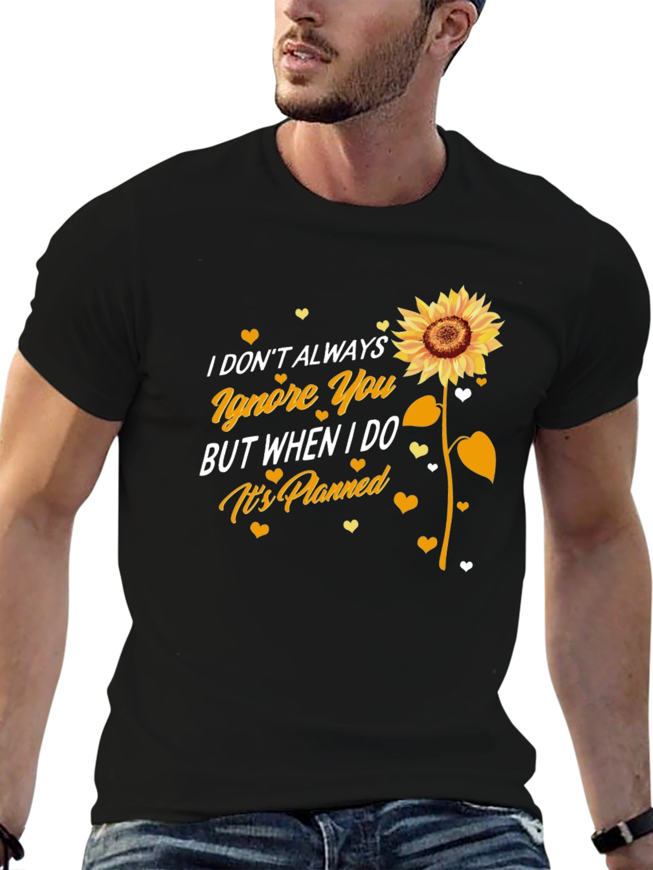 Sunflower Ignore You Black T-Shirt