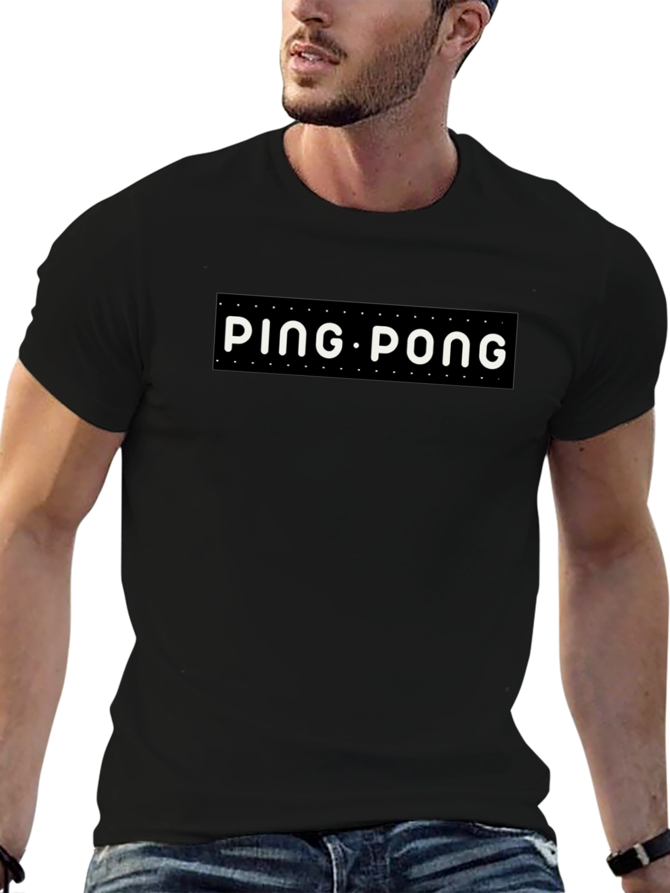 Ping Pong Graphic Tee - Stylish Black T-Shirt