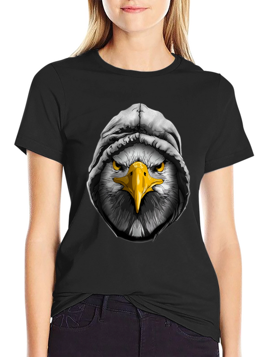 Eagle in Hoodie Graphic Tee - Cool Streetwear