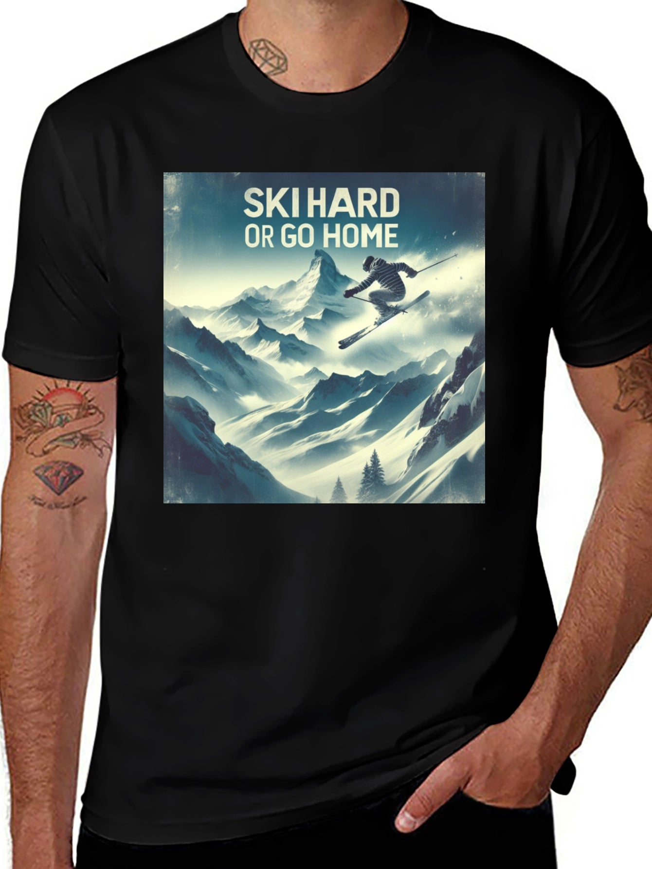 Ski Hard or Go Home Graphic T-Shirt