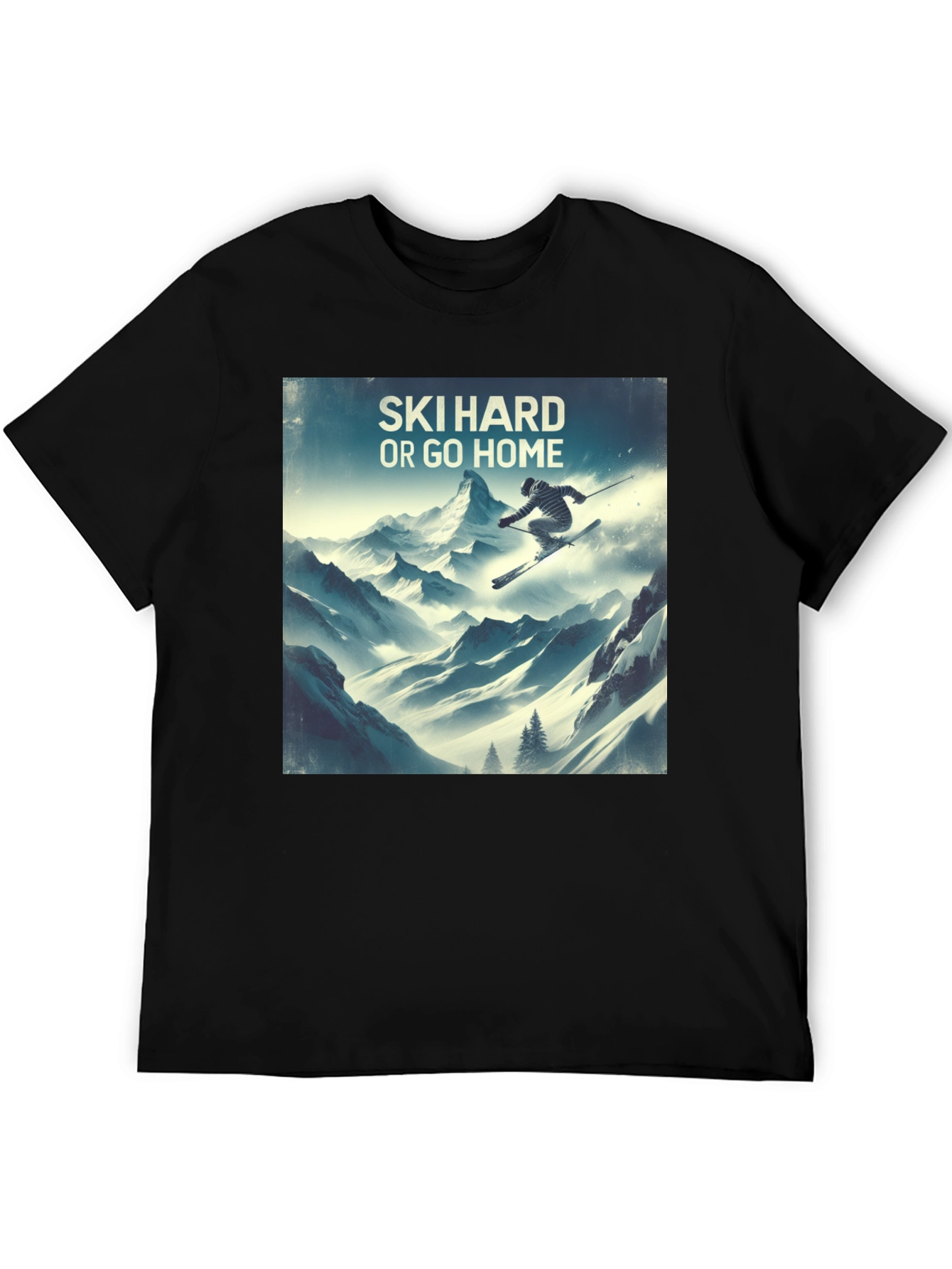 Ski Hard or Go Home Graphic T-Shirt