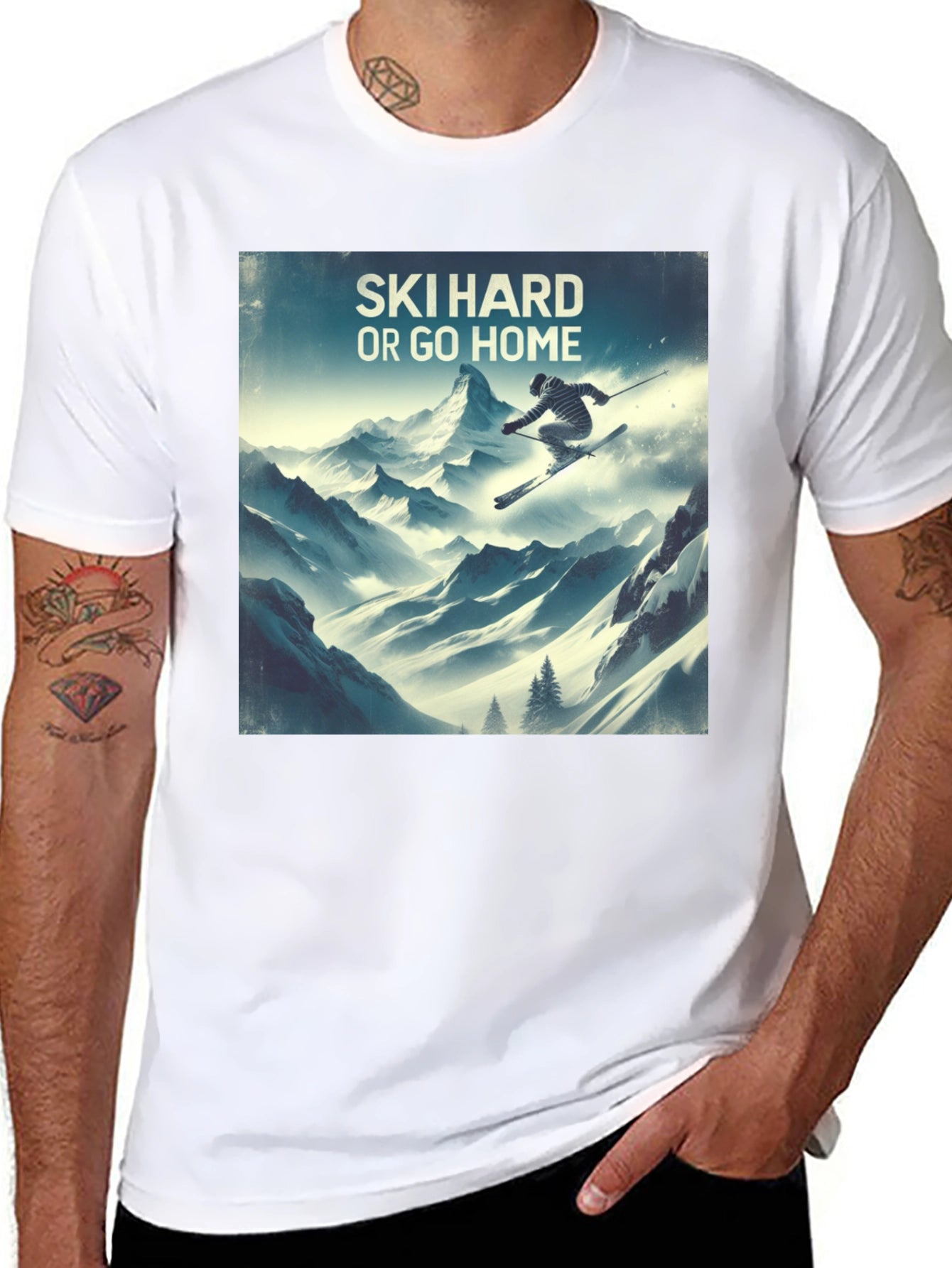 Ski Hard or Go Home Graphic T-Shirt