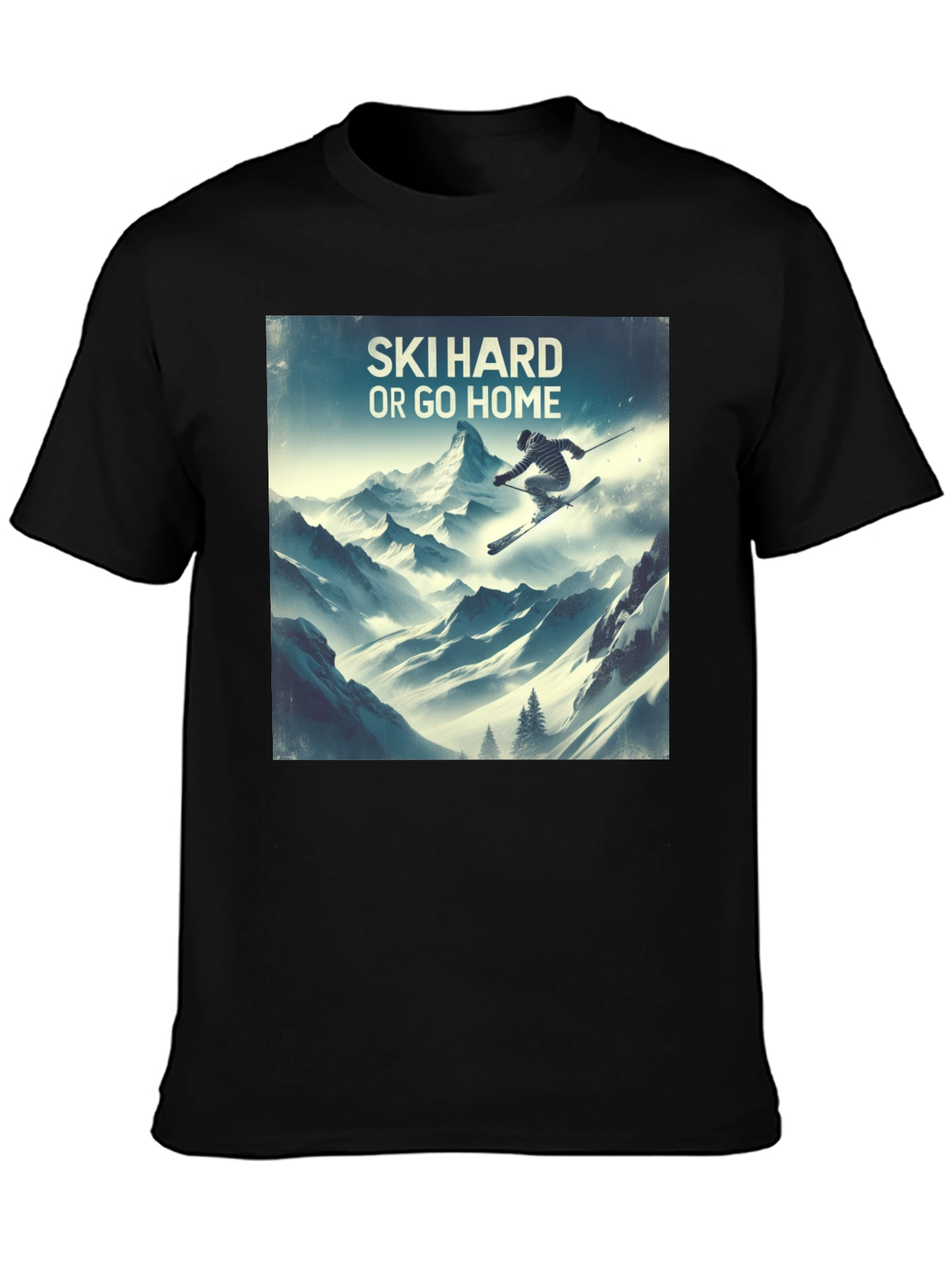 Ski Hard or Go Home Graphic T-Shirt