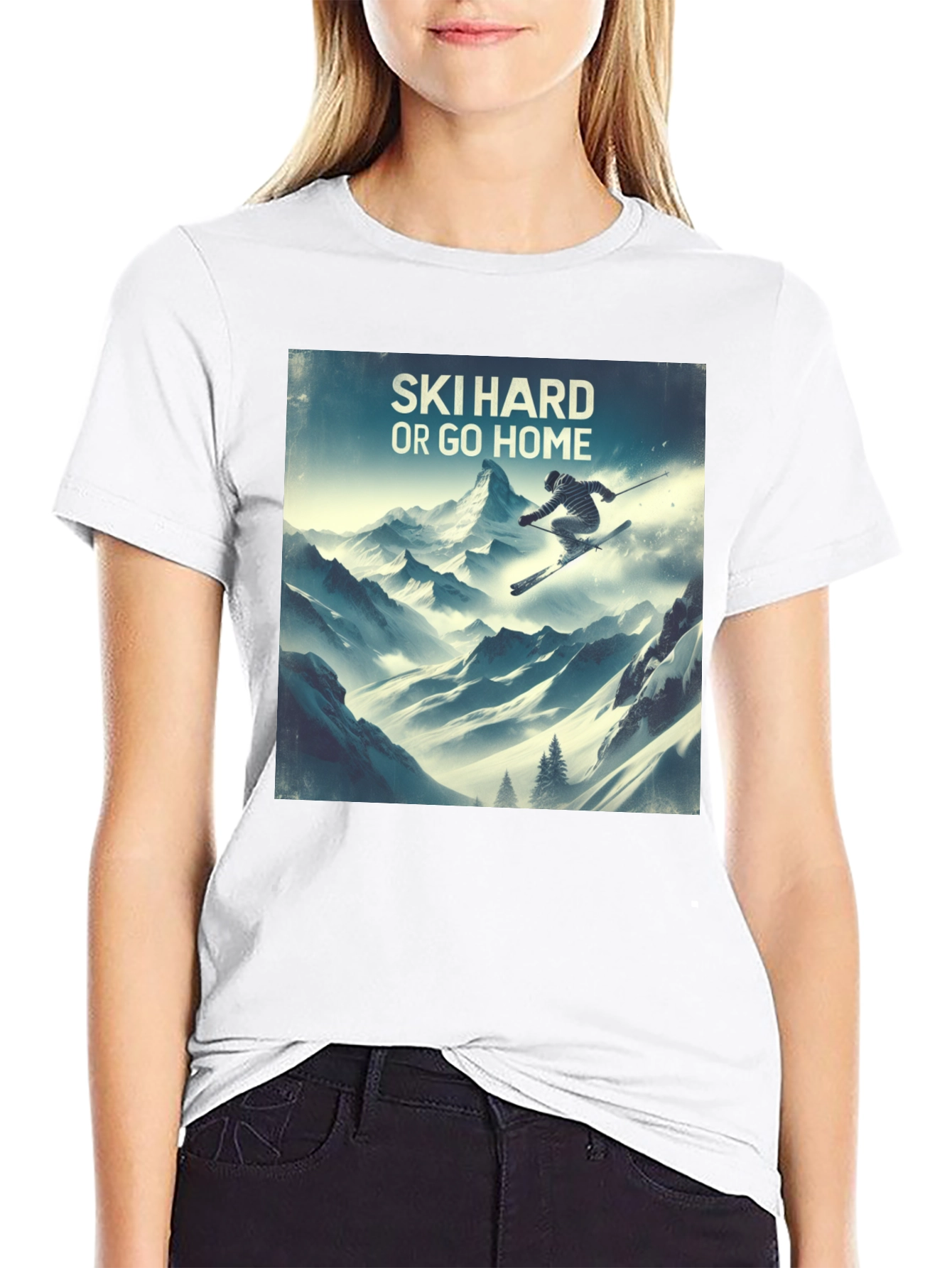 Ski Hard or Go Home Graphic T-Shirt