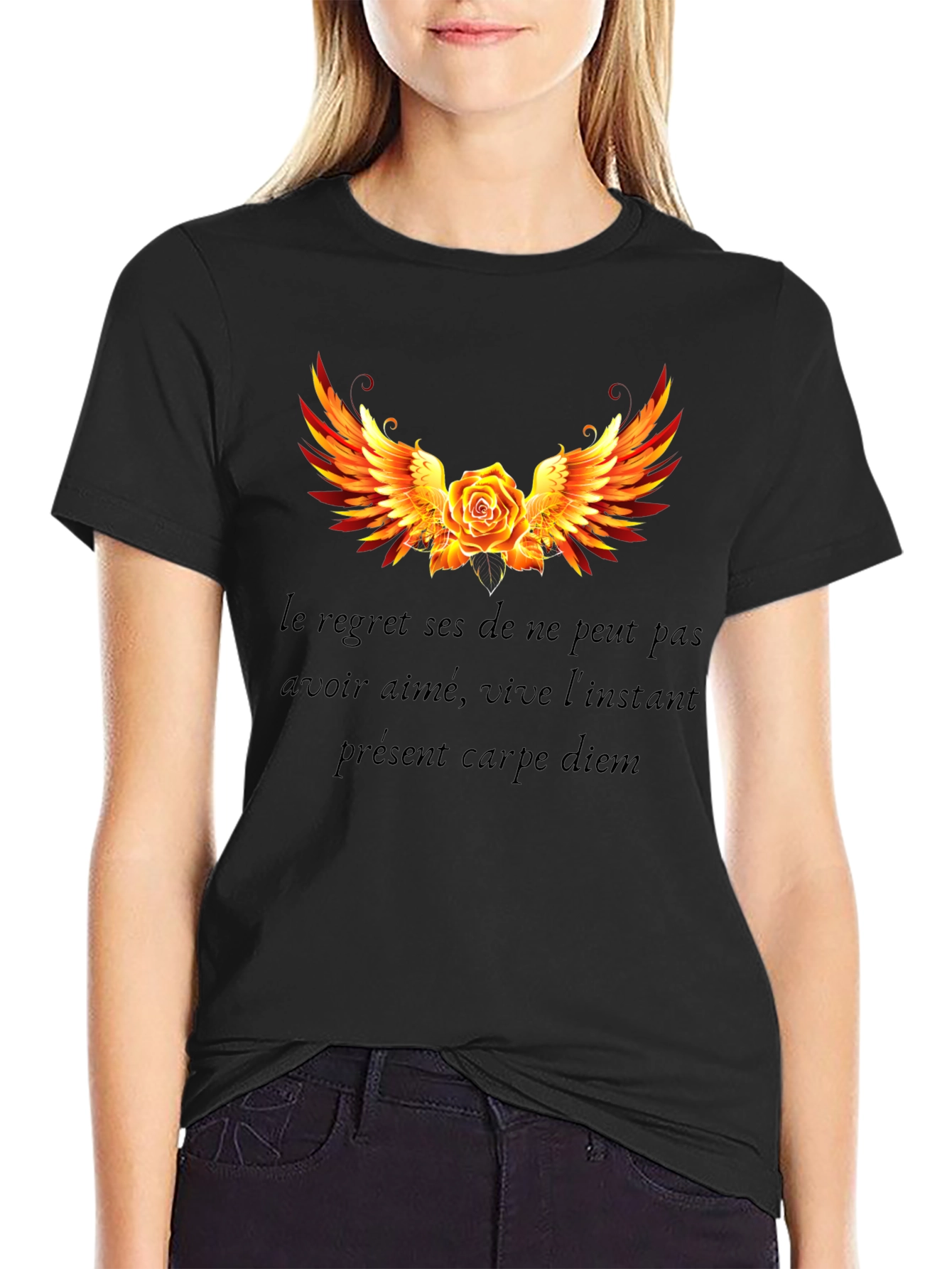 Rose Winged T-Shirt Carpe Diem Graphic Tee