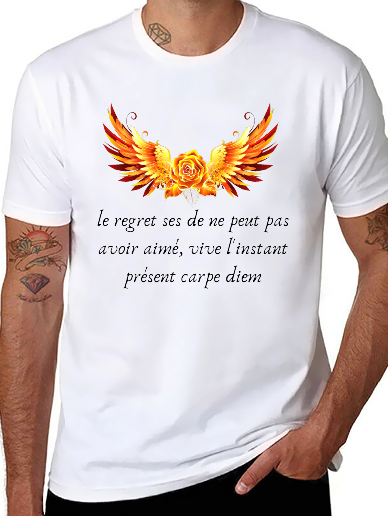 Rose Winged T-Shirt Carpe Diem Graphic Tee