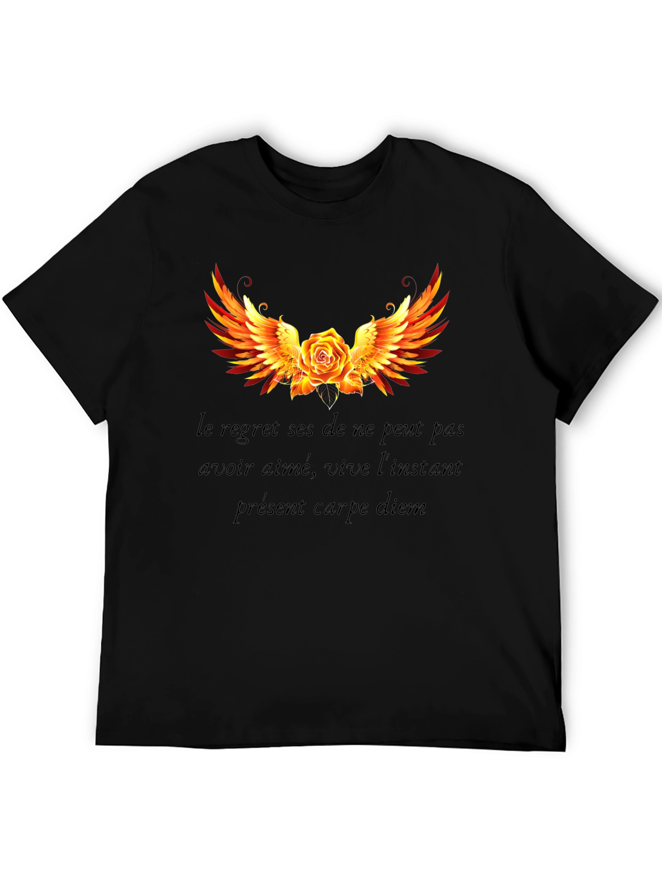 Rose Winged T-Shirt Carpe Diem Graphic Tee