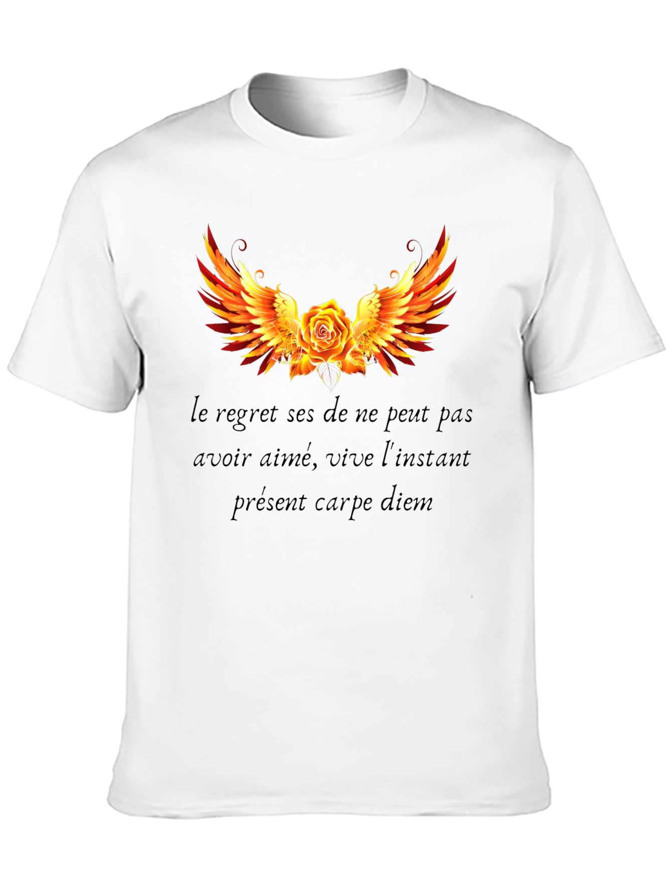 Rose Winged T-Shirt Carpe Diem Graphic Tee
