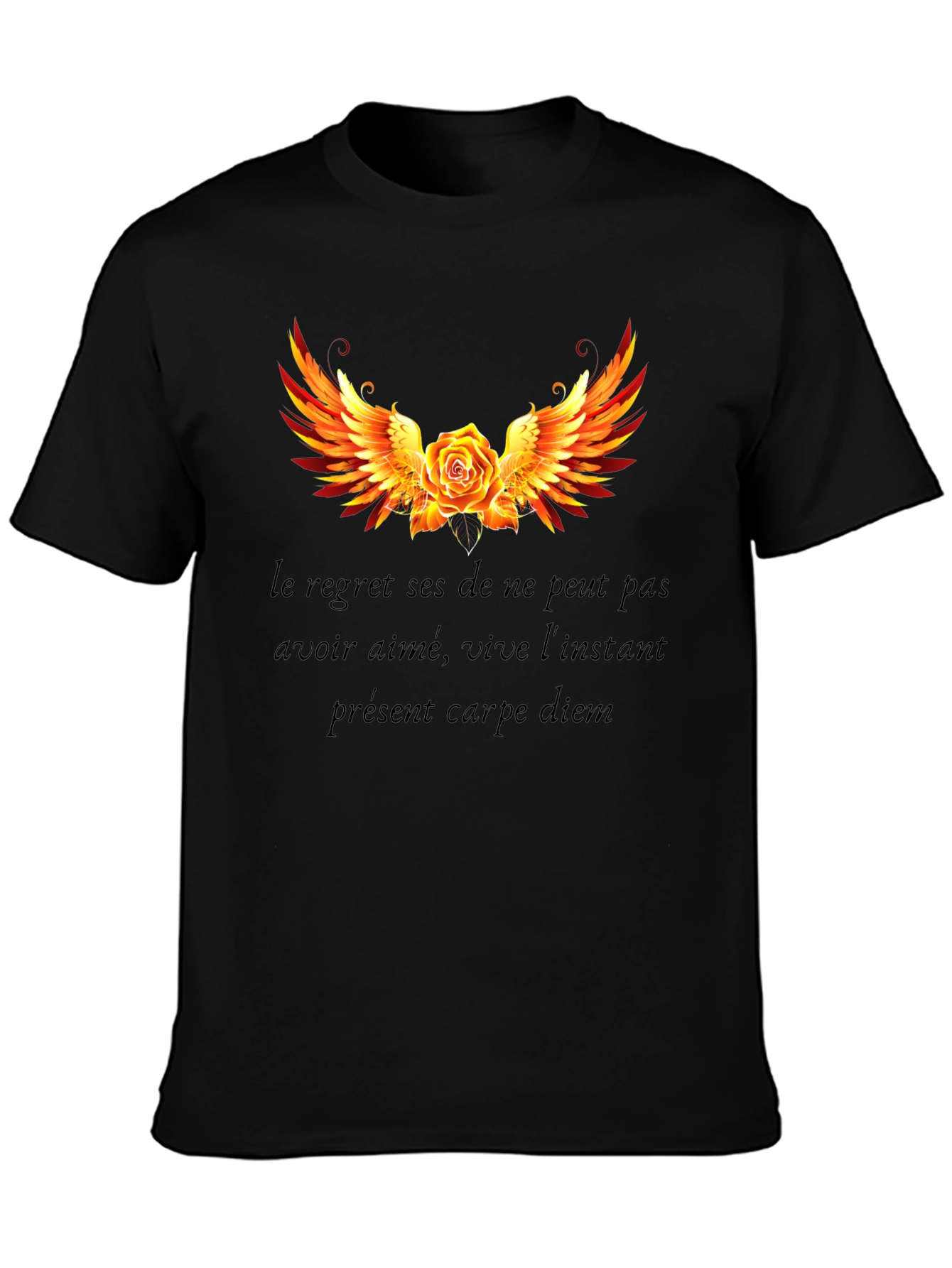 Rose Winged T-Shirt Carpe Diem Graphic Tee