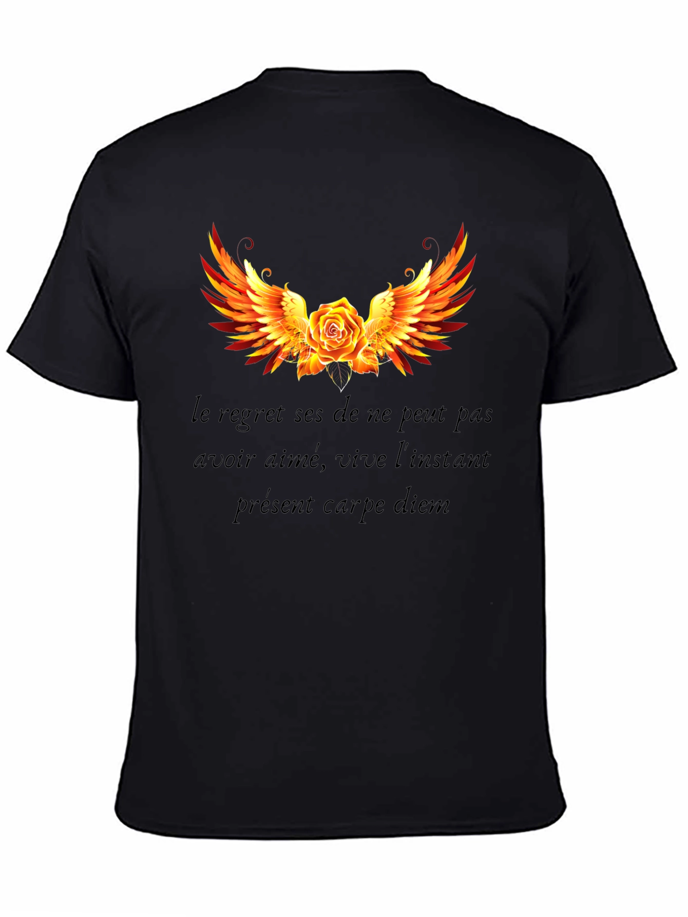 Rose Winged T-Shirt Carpe Diem Graphic Tee