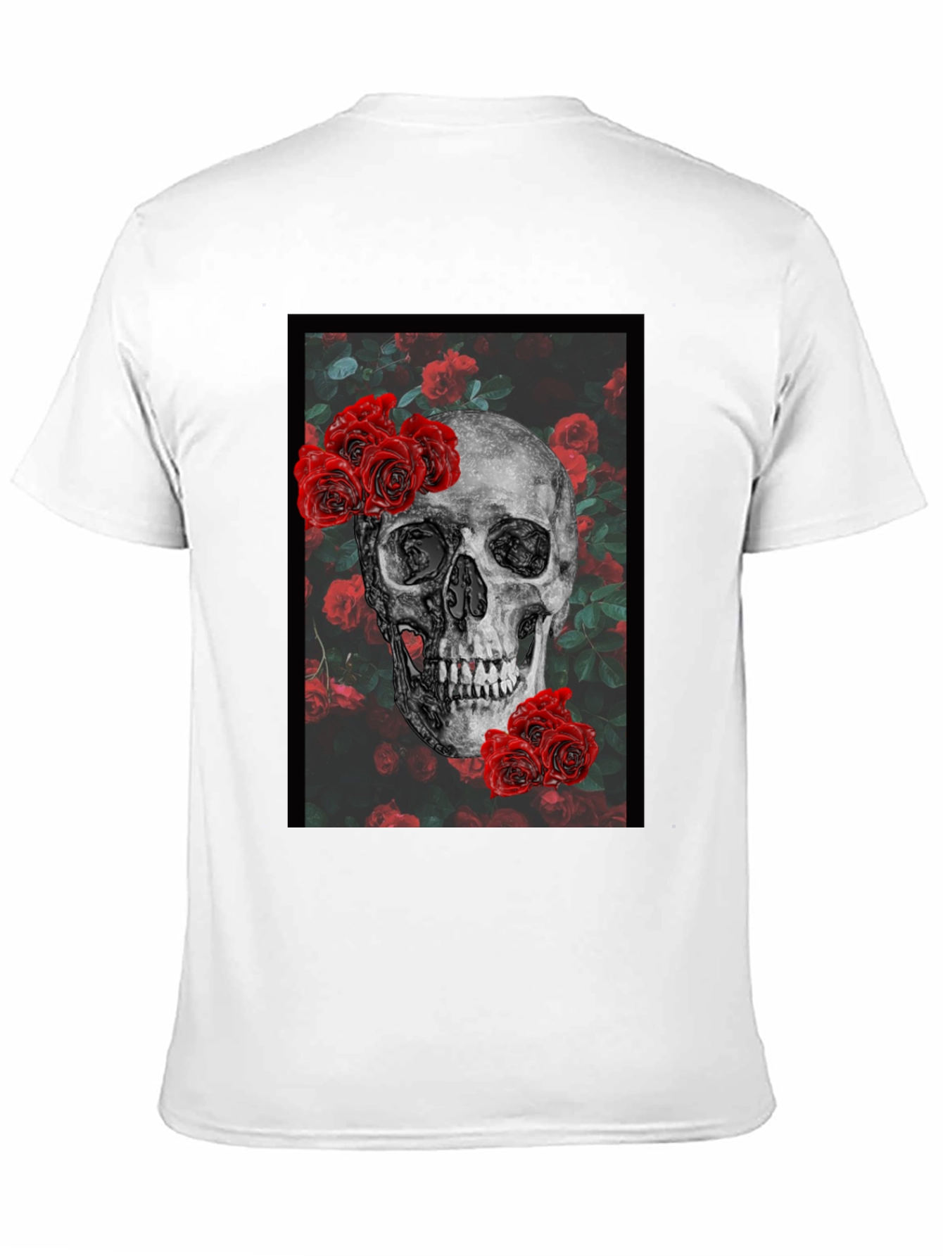 Skull & Roses Graphic Tee - Edgy Fashion