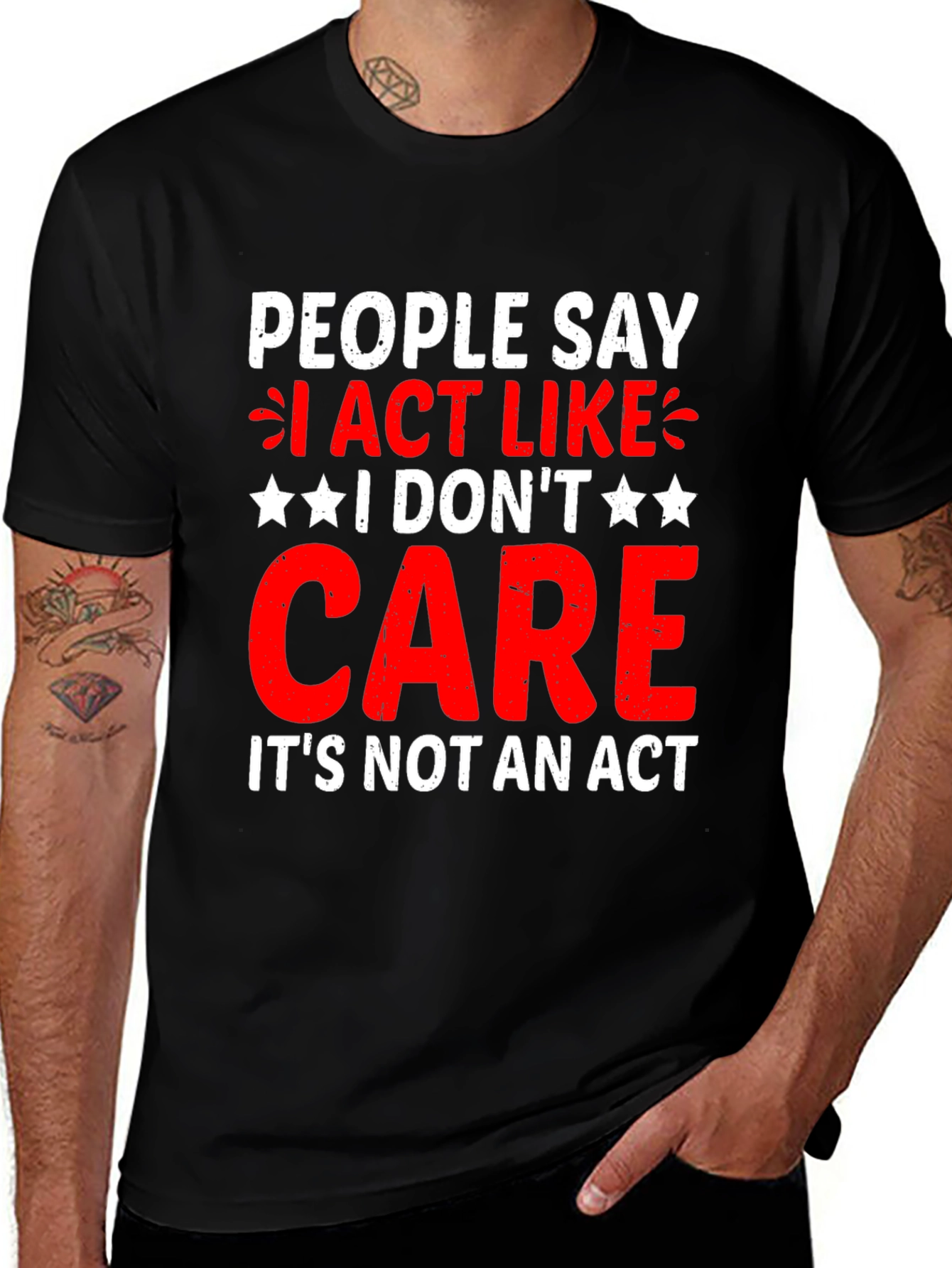 I Dont Care T-Shirt - Funny Sarcastic Graphic Tee