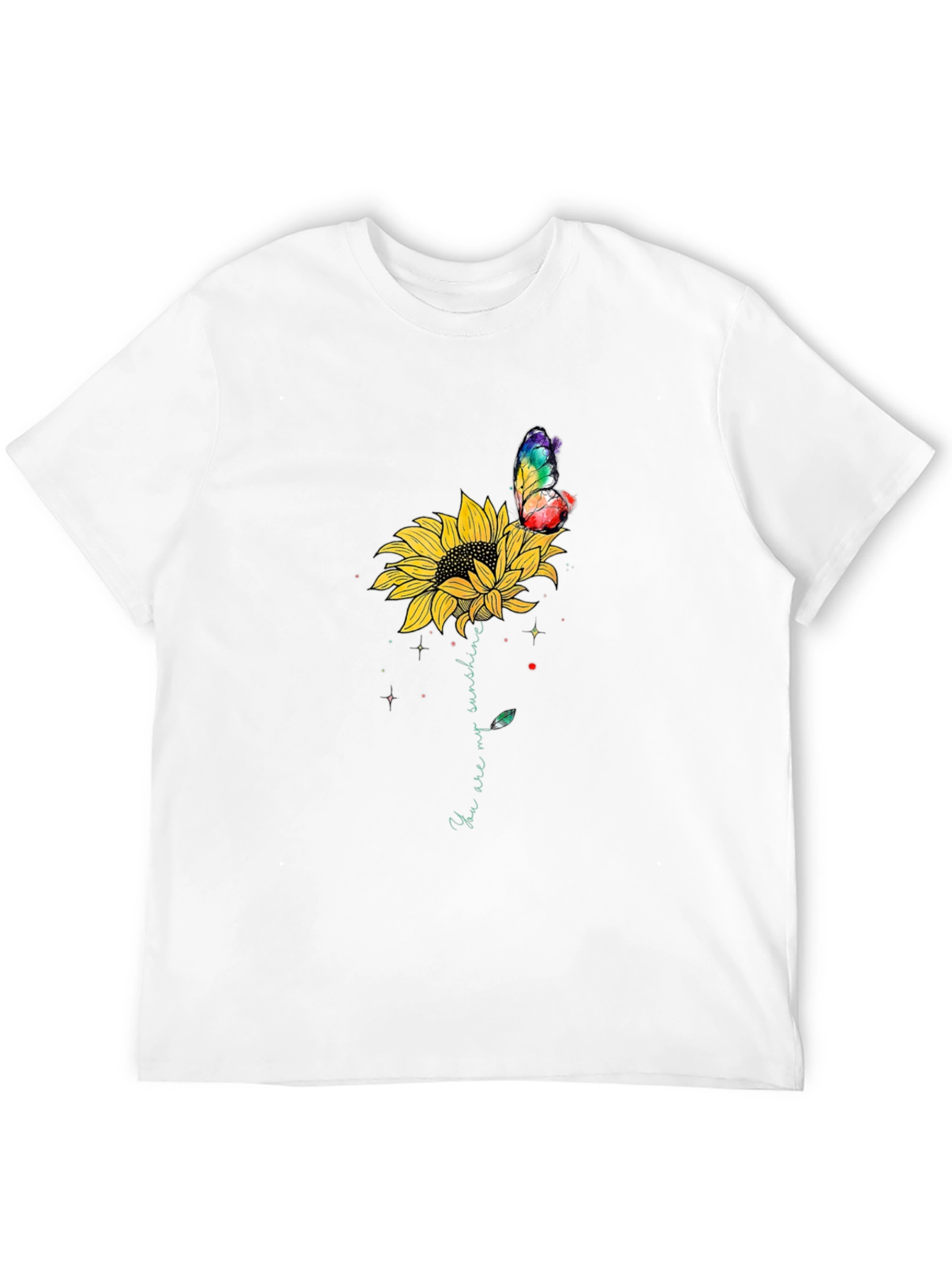 Sunflower Butterfly Graphic Tee - Mens Black T-Shirt