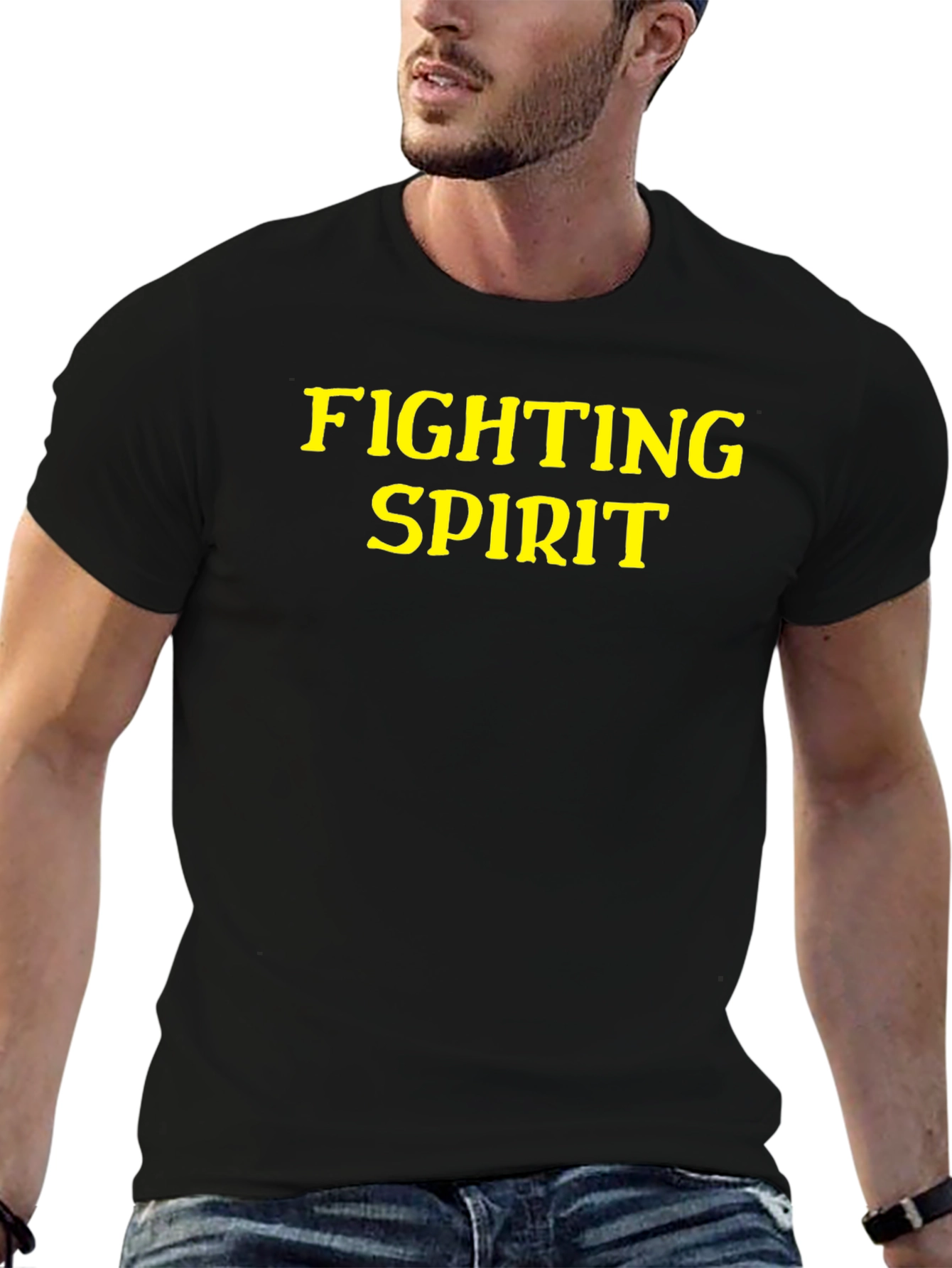 Fighting Spirit Graphic Tee - Black