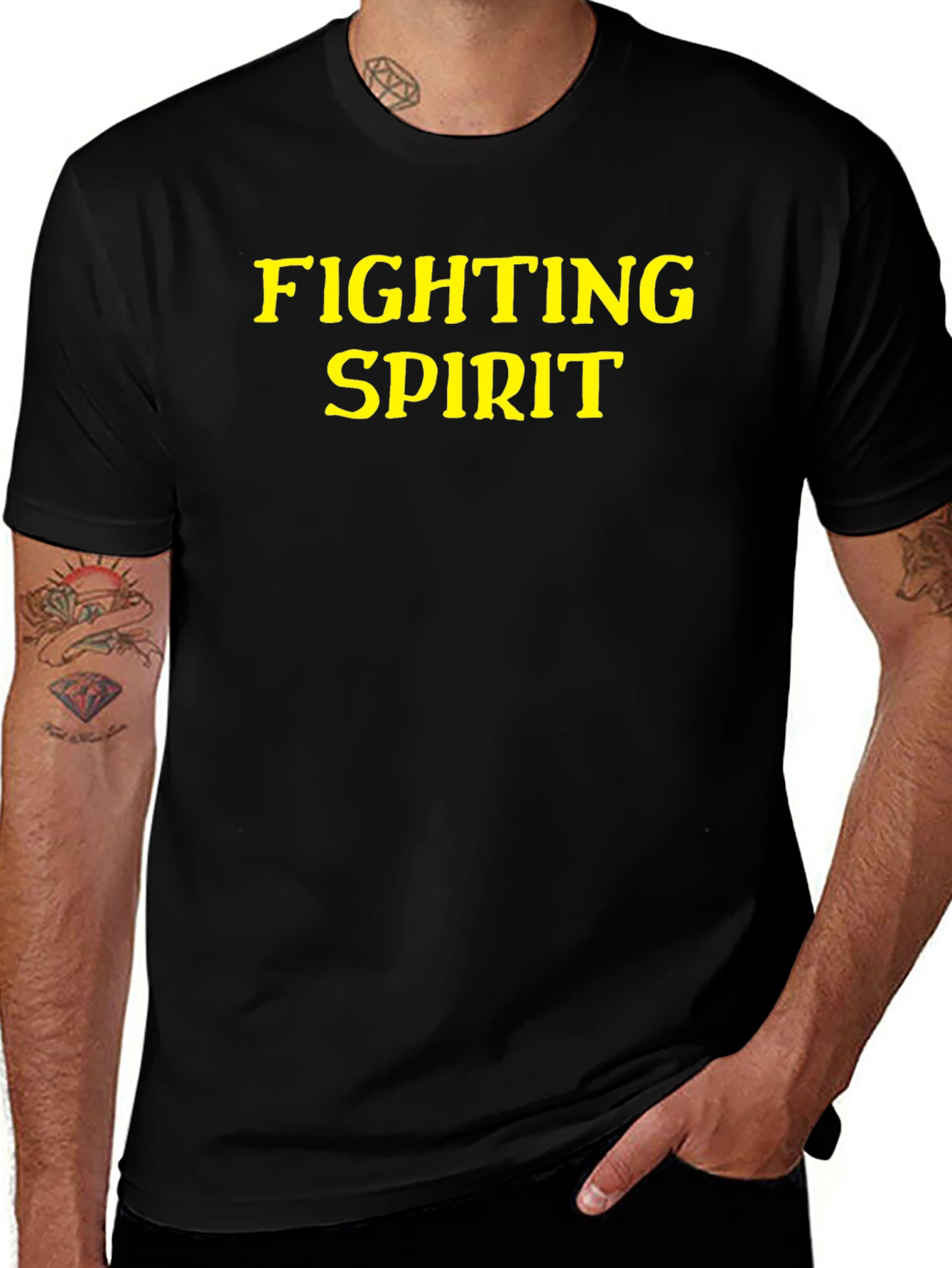Fighting Spirit Graphic Tee - Black