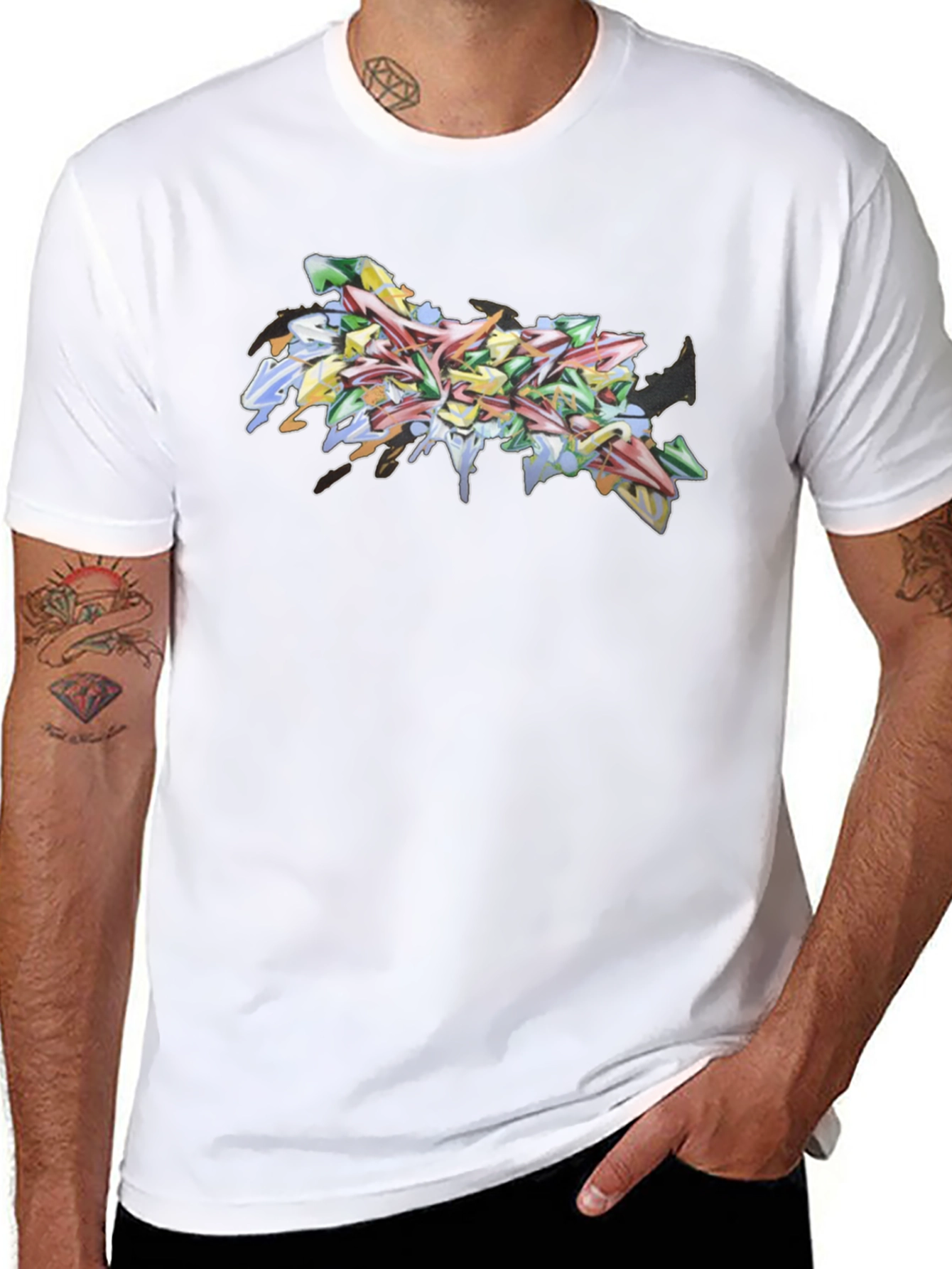 Graffiti Art Tee - Urban Style Black T-Shirt