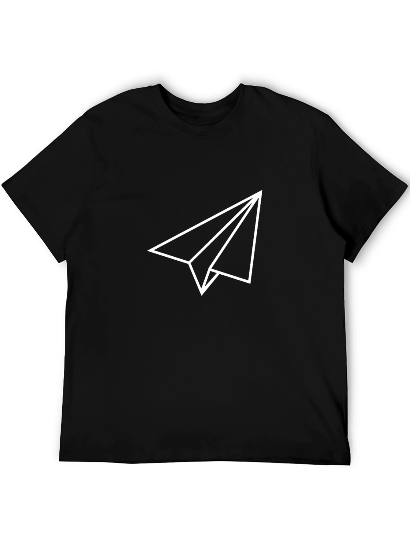 Modern Paper Plane Graphic Tee - Black