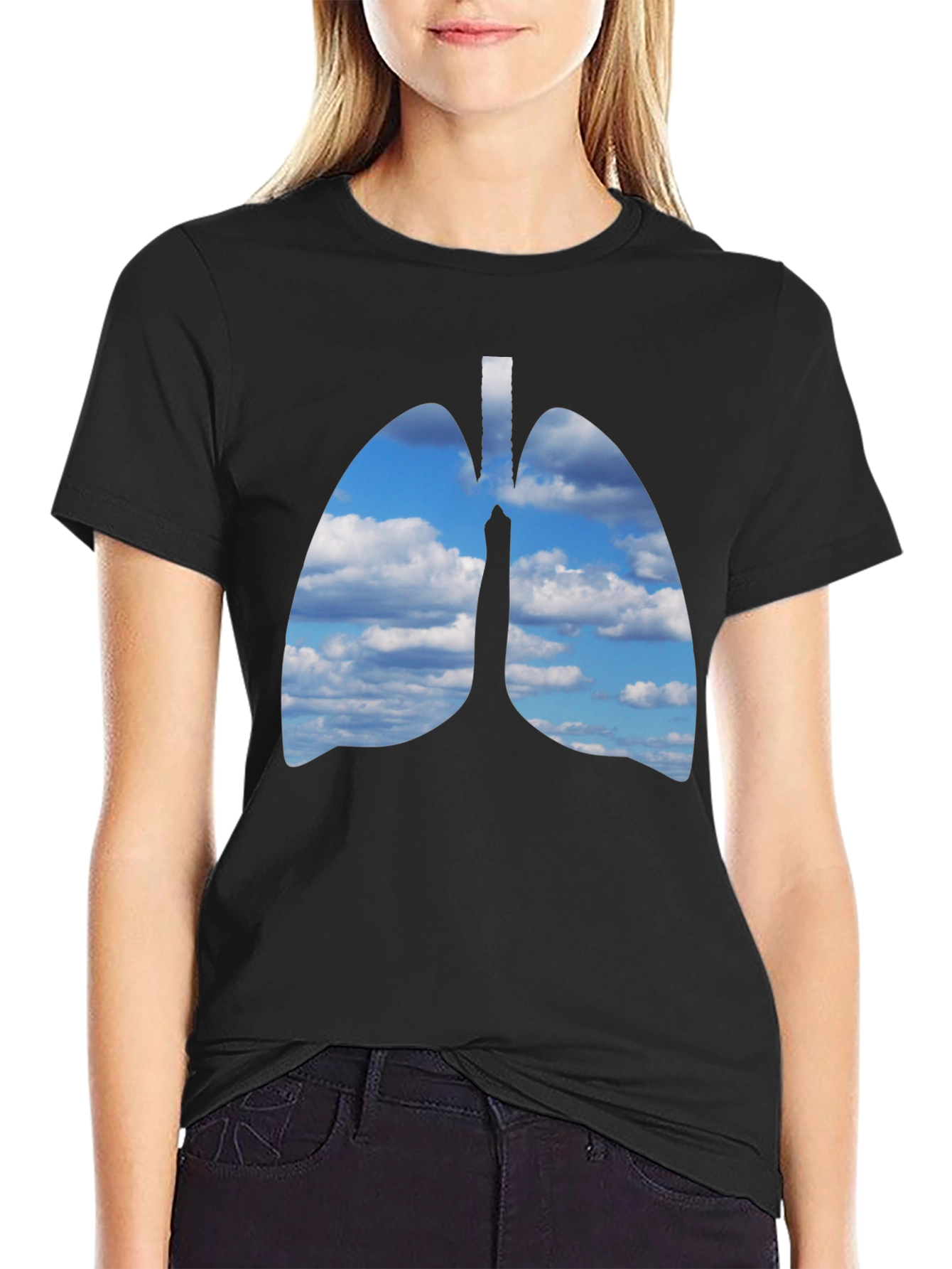 Lungs Sky T-Shirt - Unique Anatomical Design