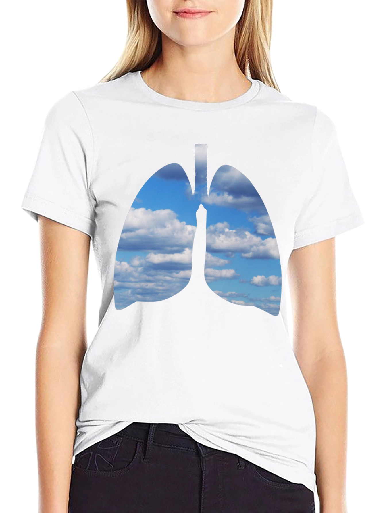 Lungs Sky T-Shirt - Unique Anatomical Design