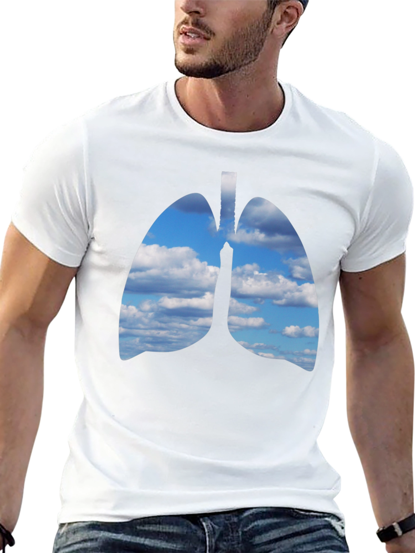 Lungs Sky T-Shirt - Unique Anatomical Design