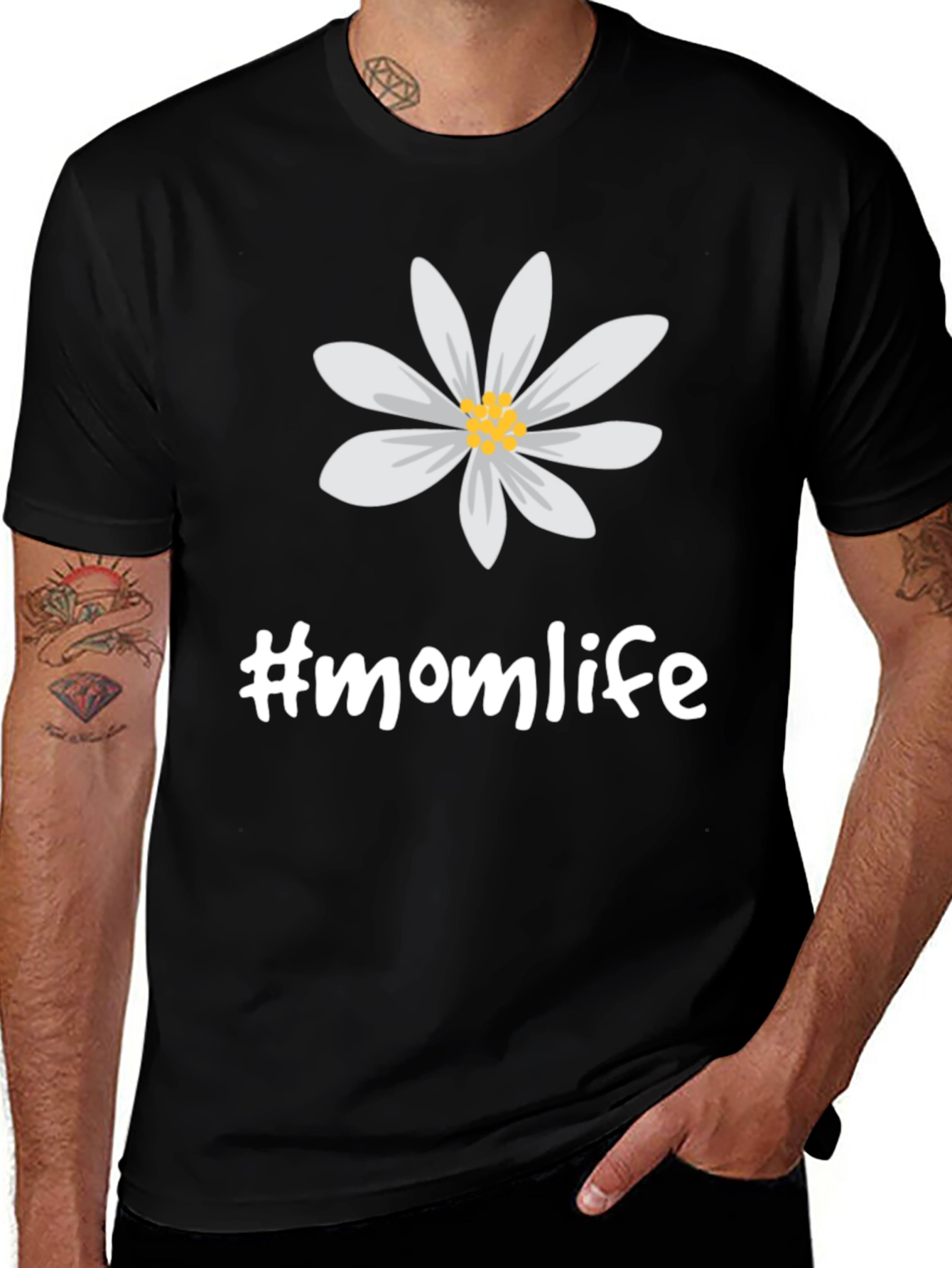 Mom Life Daisy Graphic Tee - Soft Cotton Blend