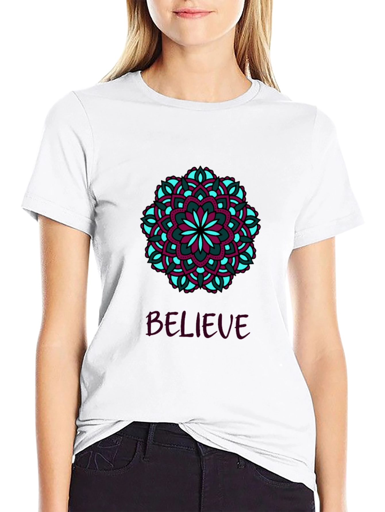 Believe Mandala T-Shirt - Stylish Graphic Tee
