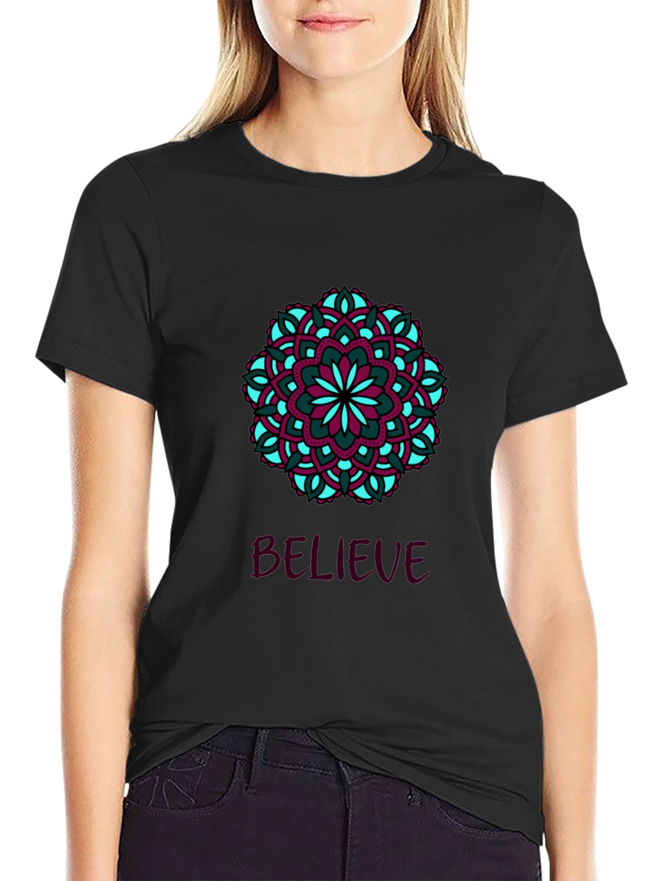 Believe Mandala T-Shirt - Stylish Graphic Tee