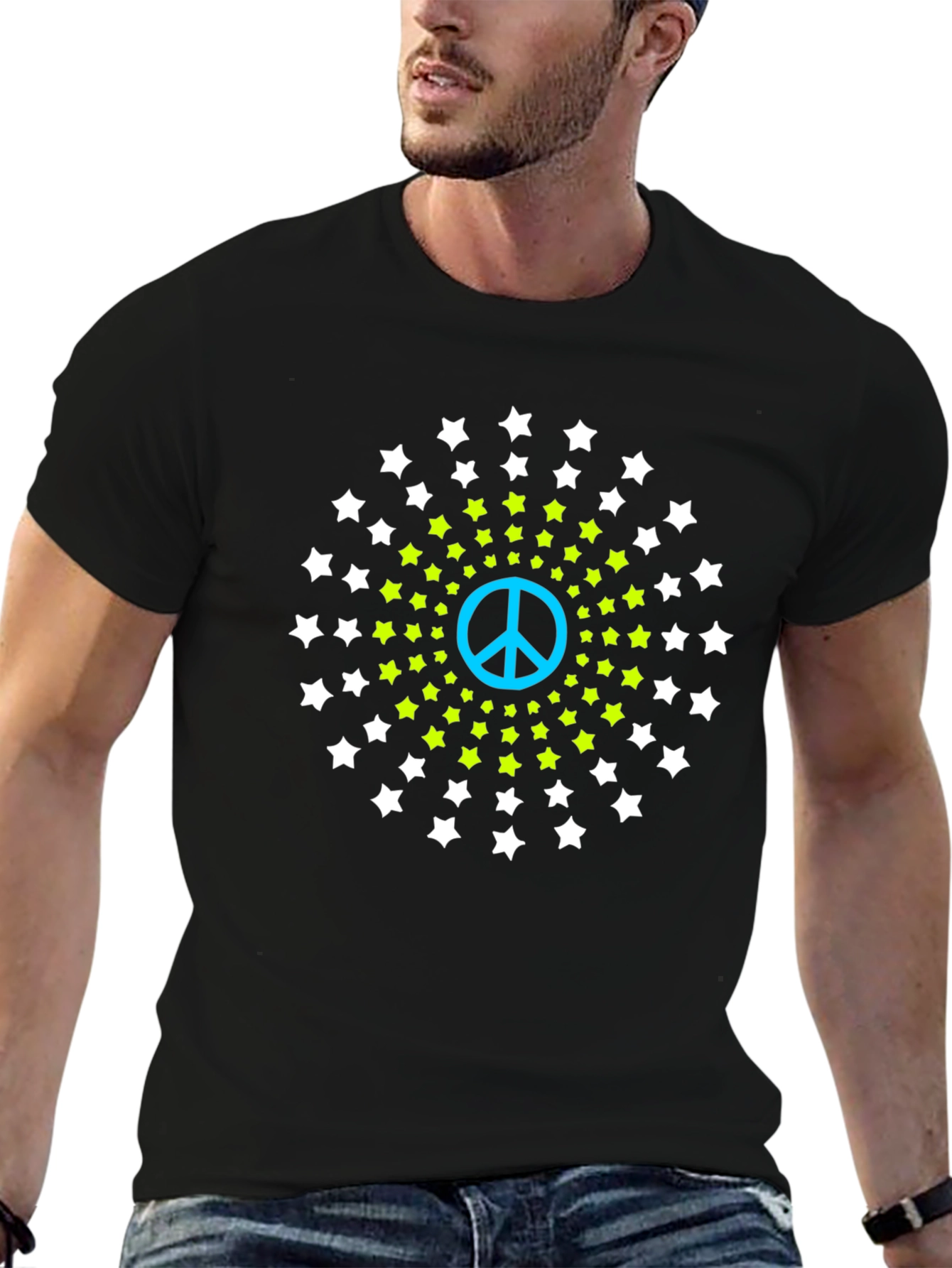 Peace Starburst Graphic Tee - Black
