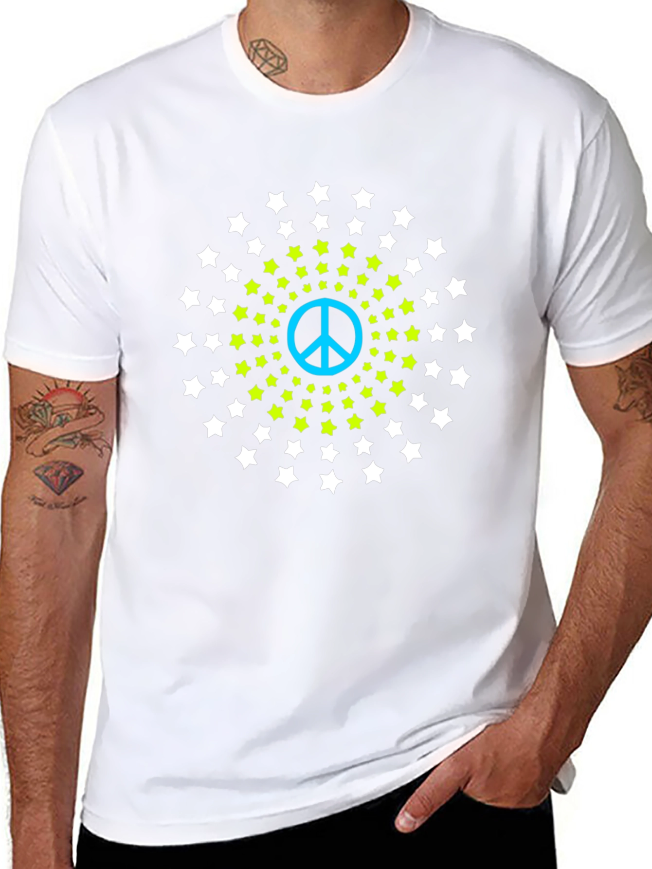 Peace Starburst Graphic Tee - Black