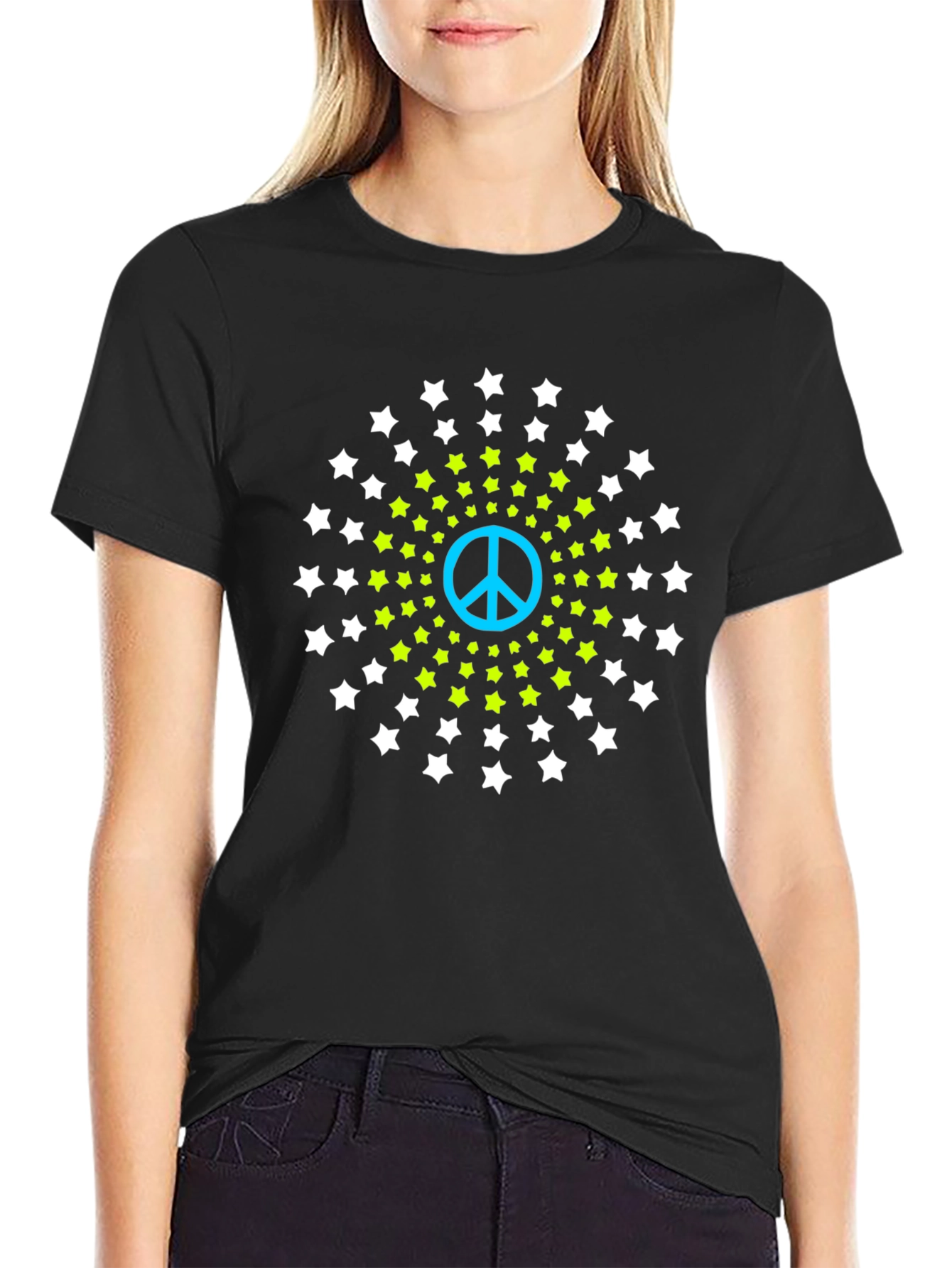 Peace Starburst Graphic Tee - Black