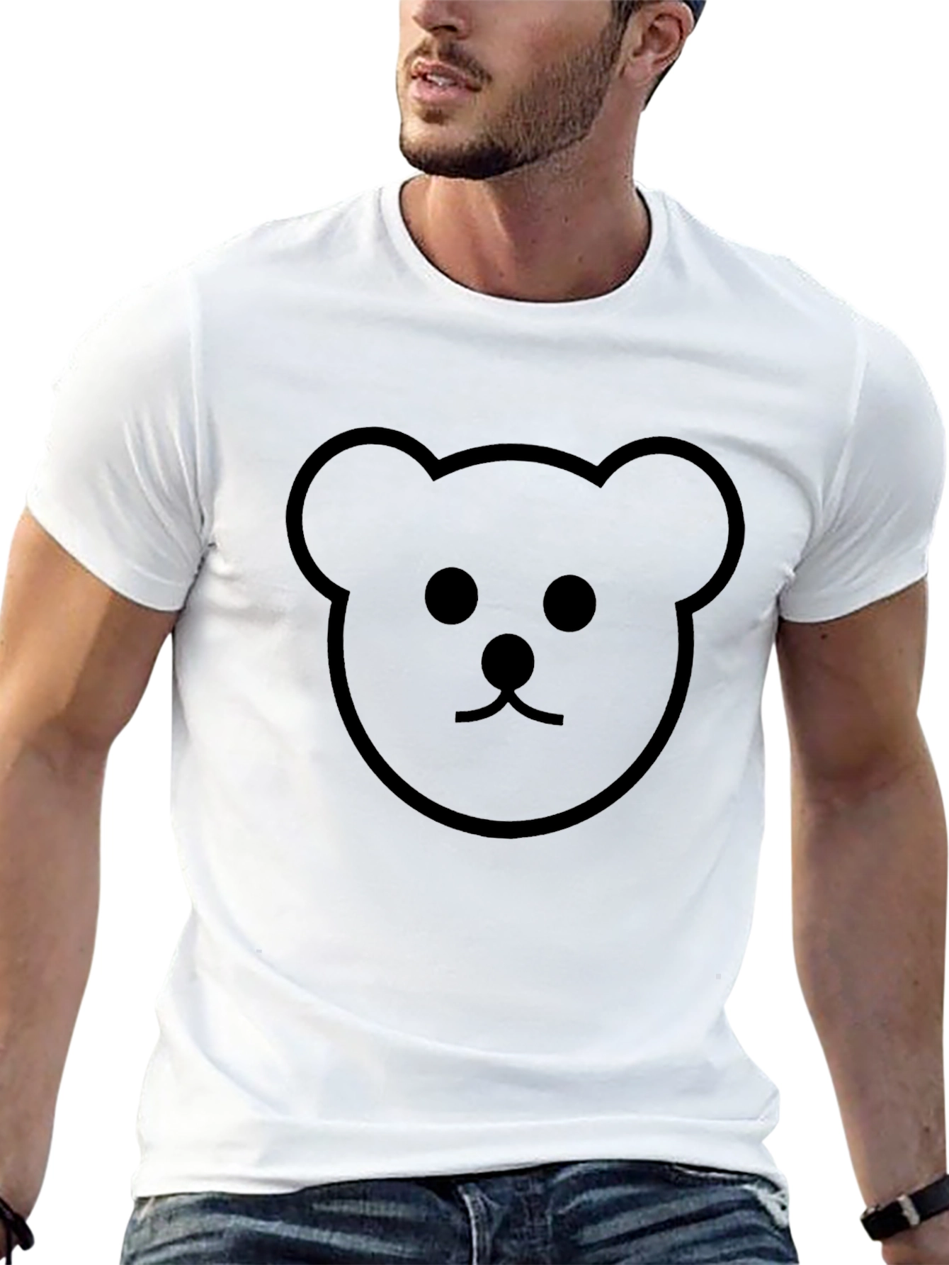 Bear Graphic Black T-Shirt - Casual Unisex Tee