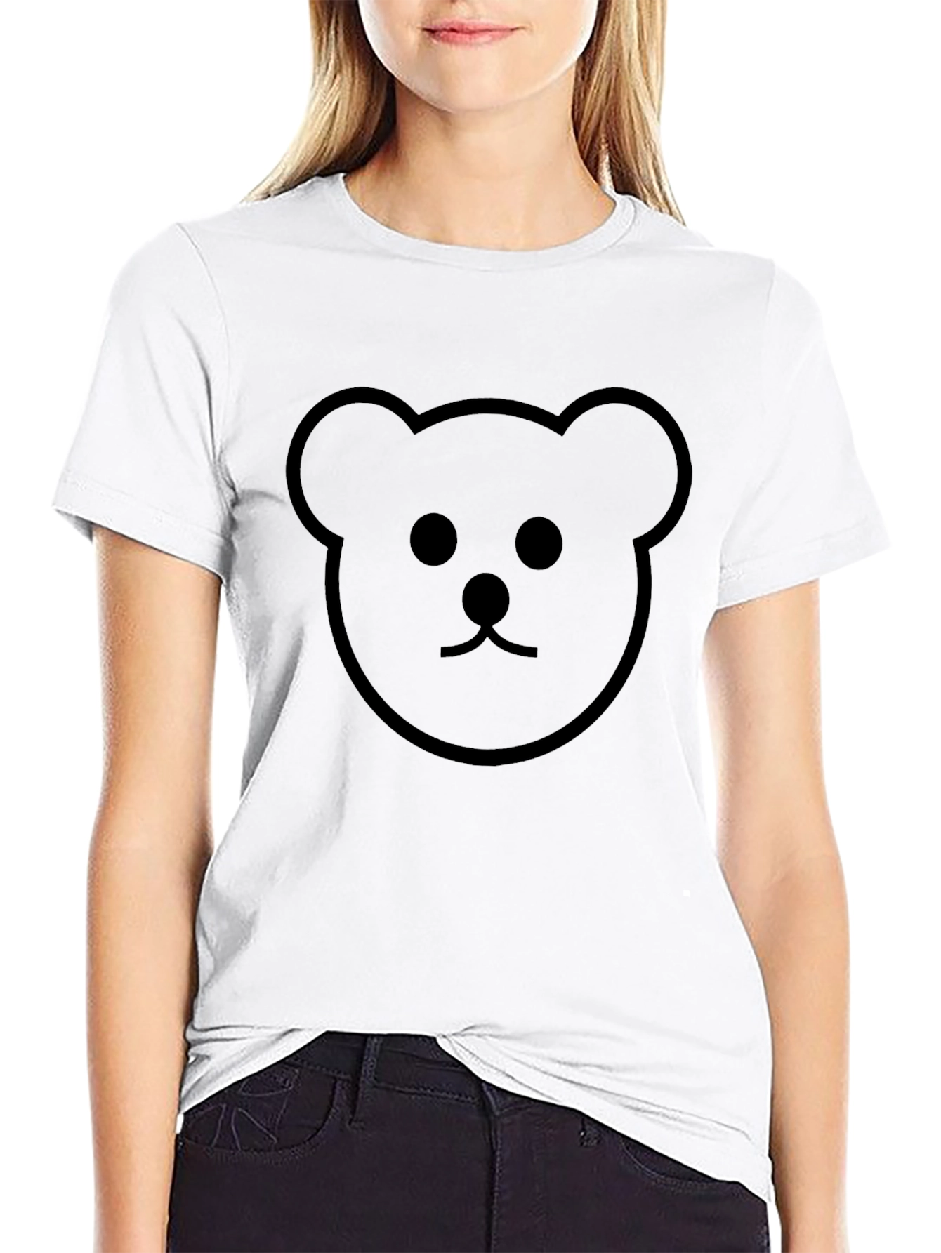Bear Graphic Black T-Shirt - Casual Unisex Tee