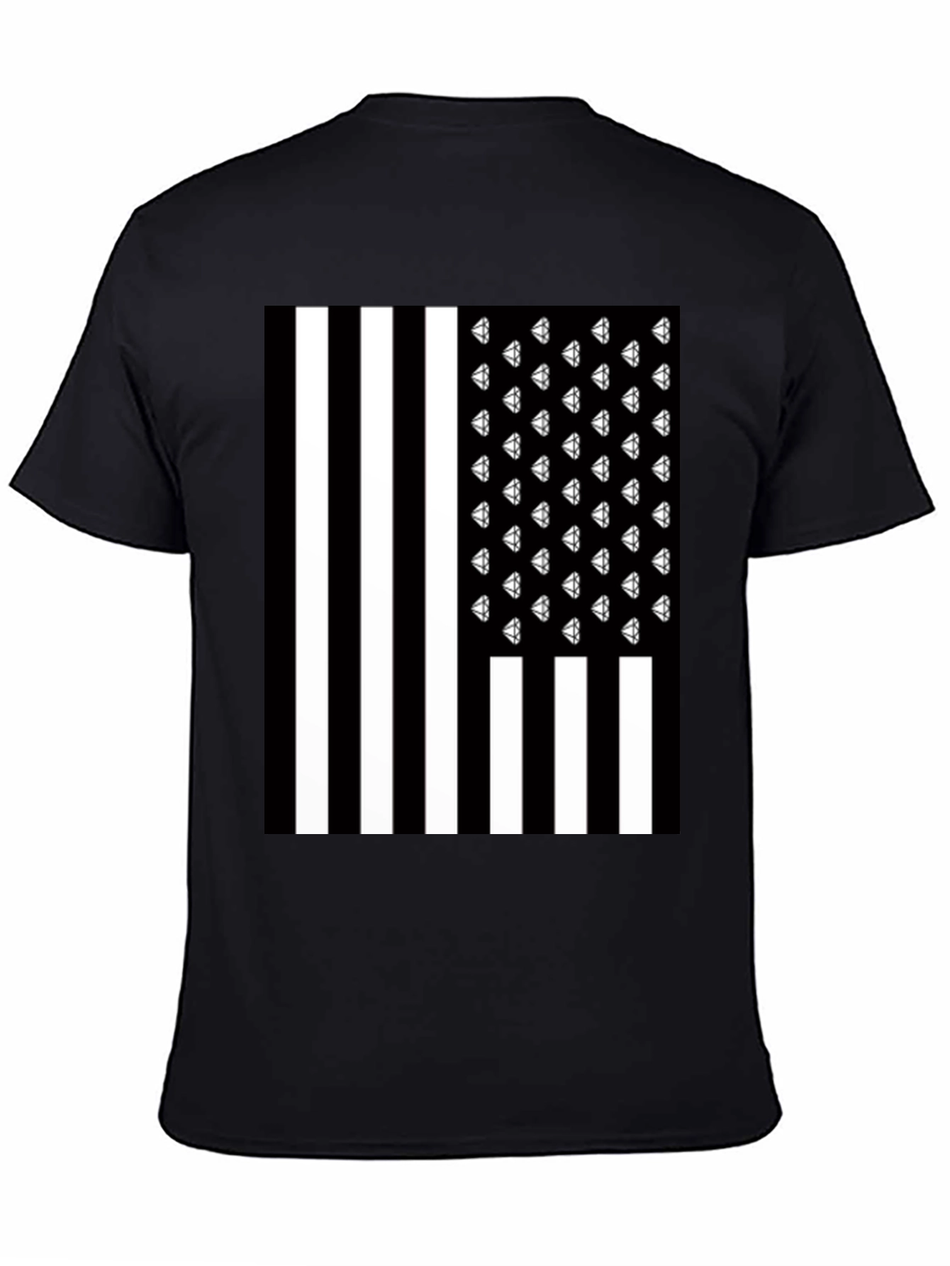 Diamonds & Stripes T-Shirt - Mens Black Tee