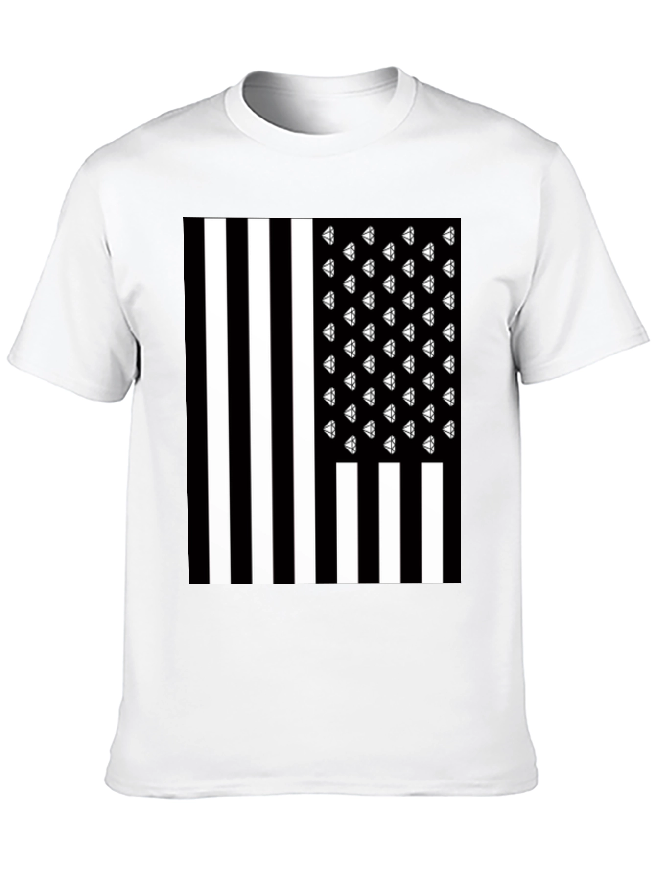 Diamonds & Stripes T-Shirt - Mens Black Tee