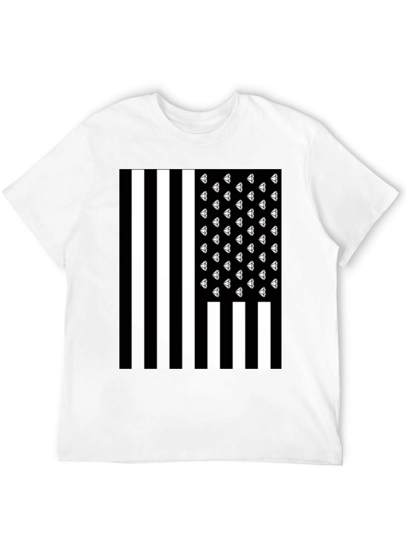 Diamonds & Stripes T-Shirt - Mens Black Tee