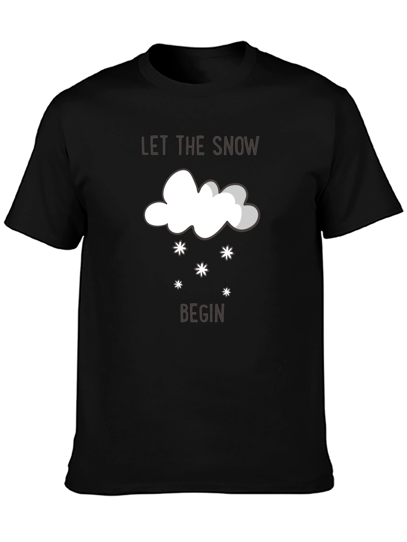 Let it Snow Graphic Tee - Black Cotton T-Shirt