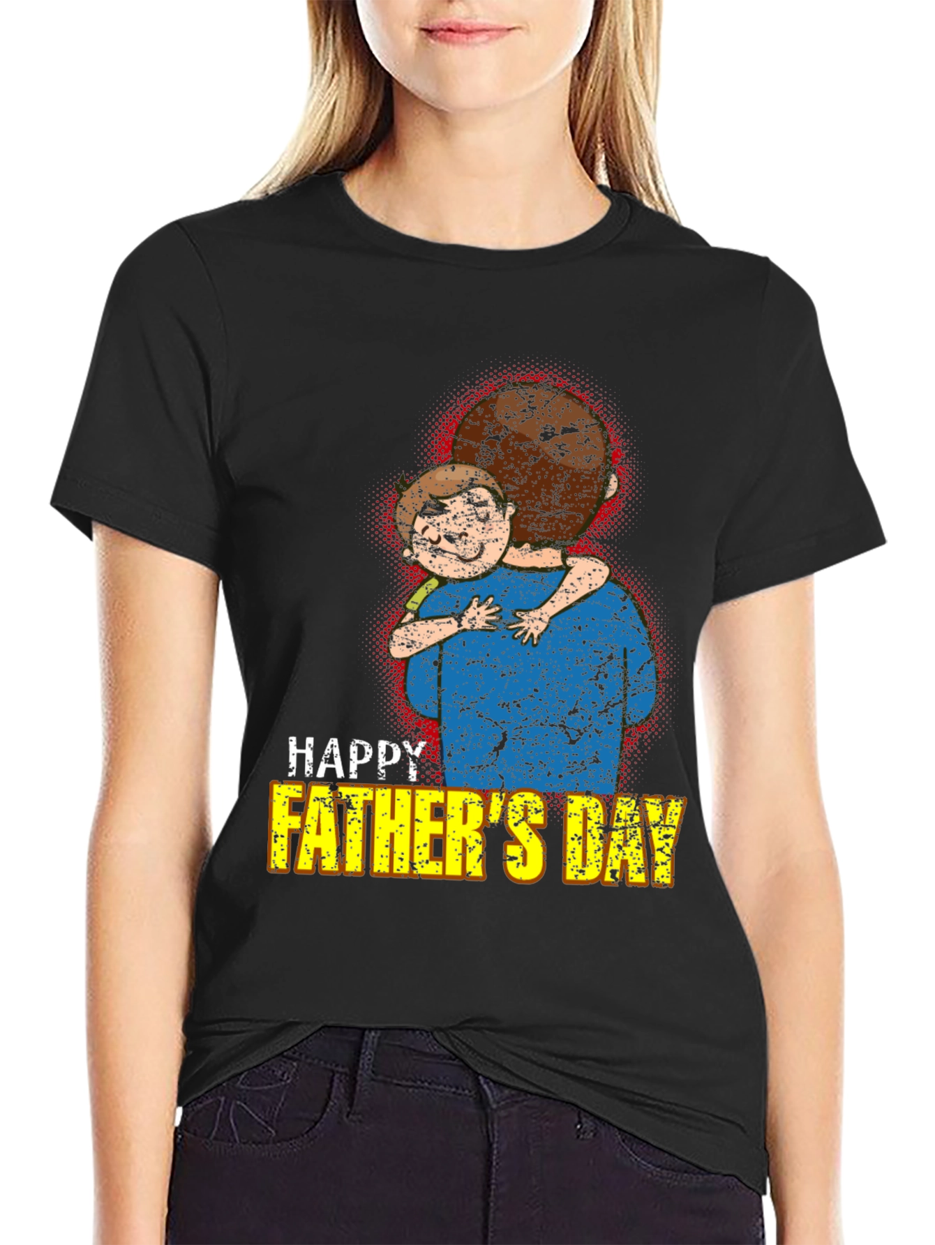 Happy Fathers Day T-Shirt Dad and Child Graphic Tee