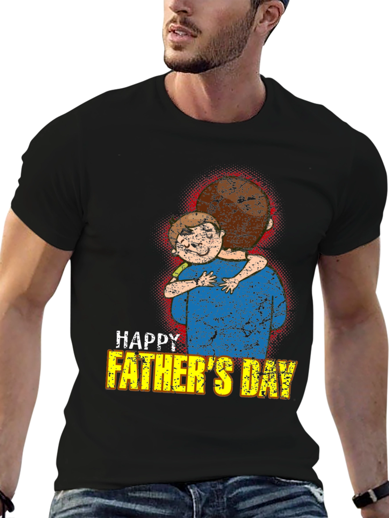 Happy Fathers Day T-Shirt Dad and Child Graphic Tee