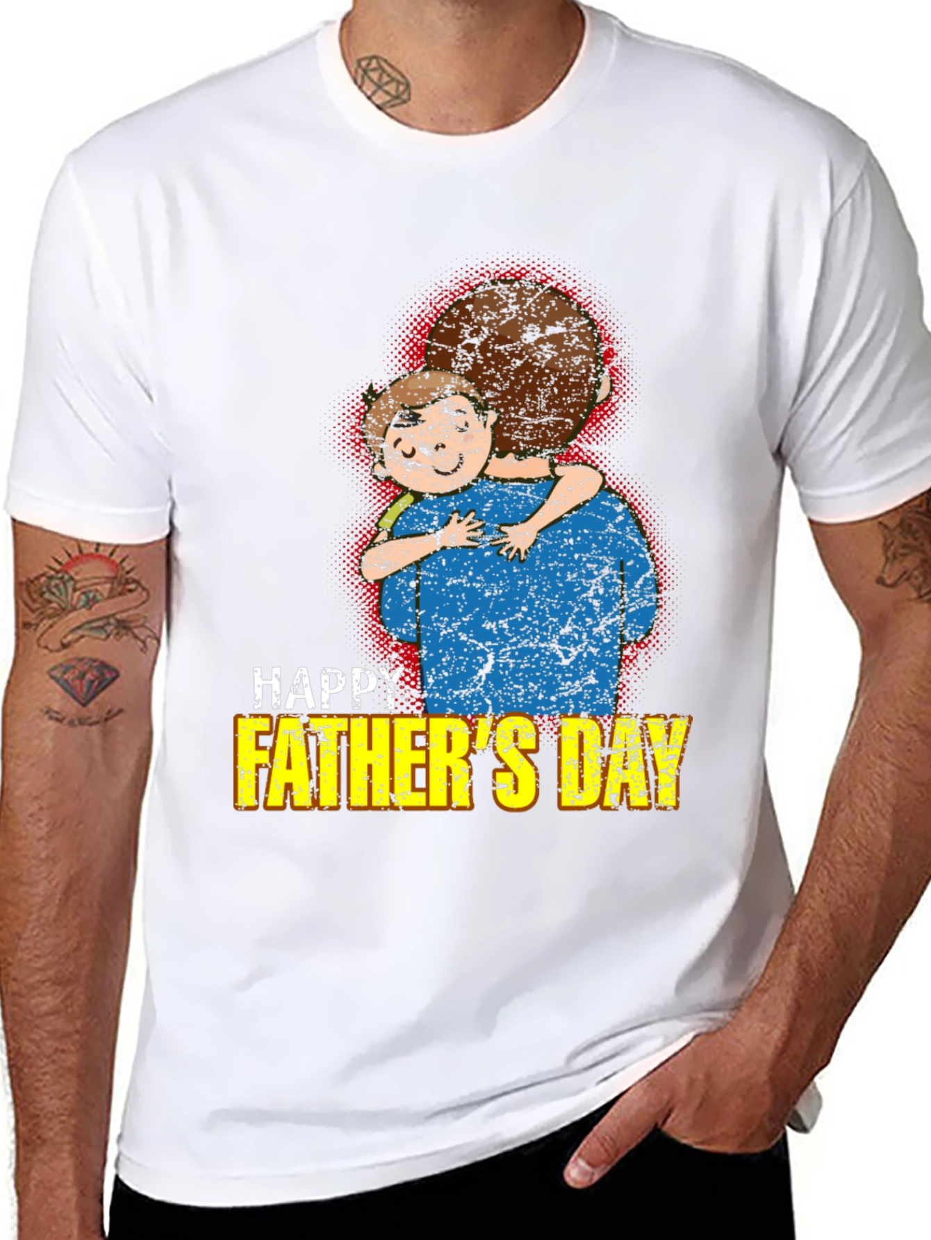 Happy Fathers Day T-Shirt Dad and Child Graphic Tee