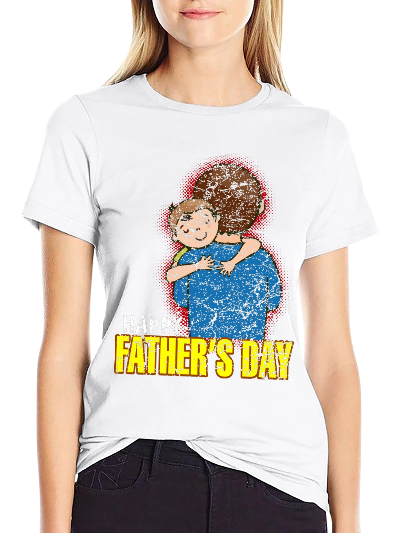 Happy Fathers Day T-Shirt Dad and Child Graphic Tee