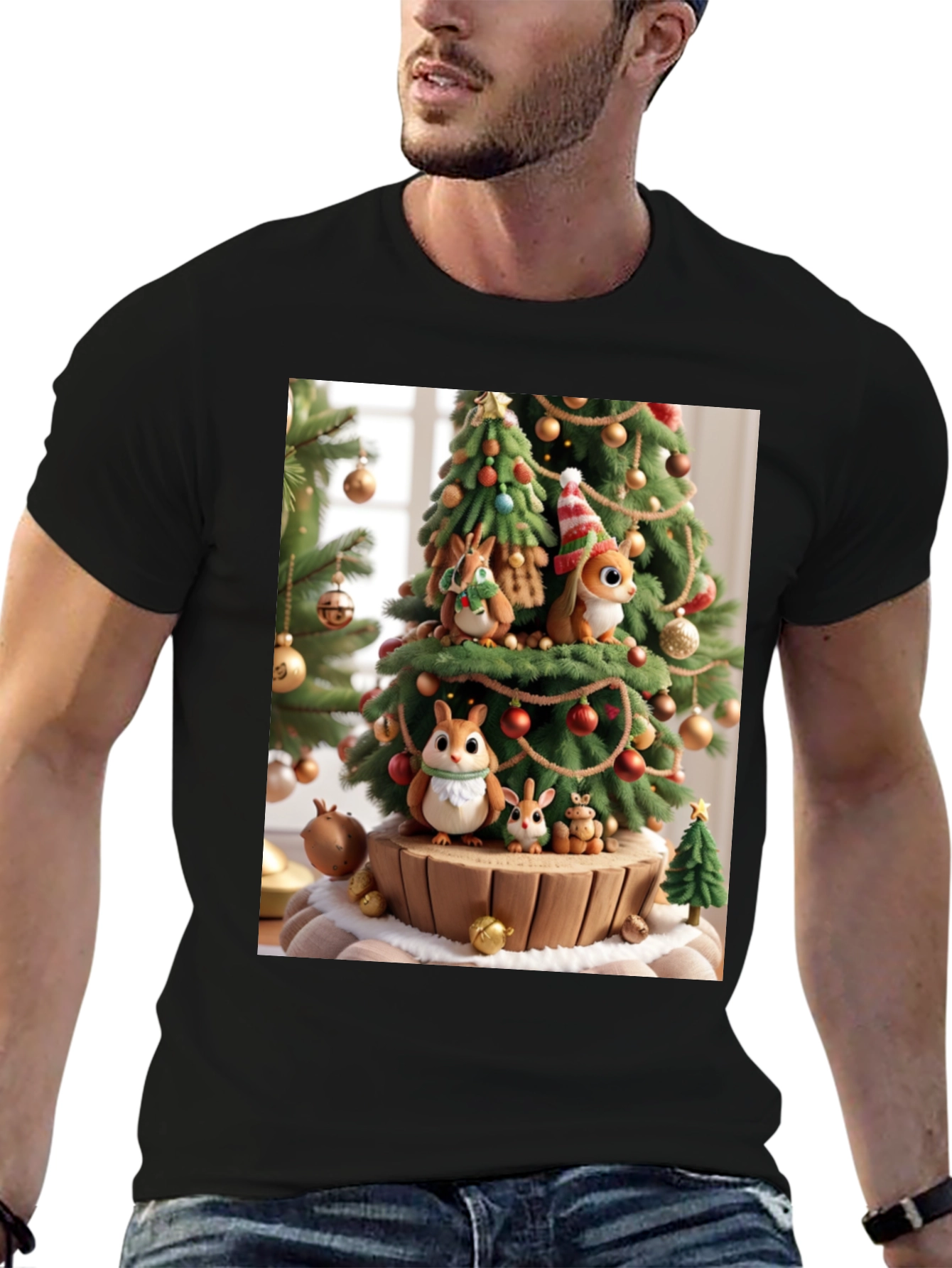 Festive Squirrel Christmas Tree T-Shirt