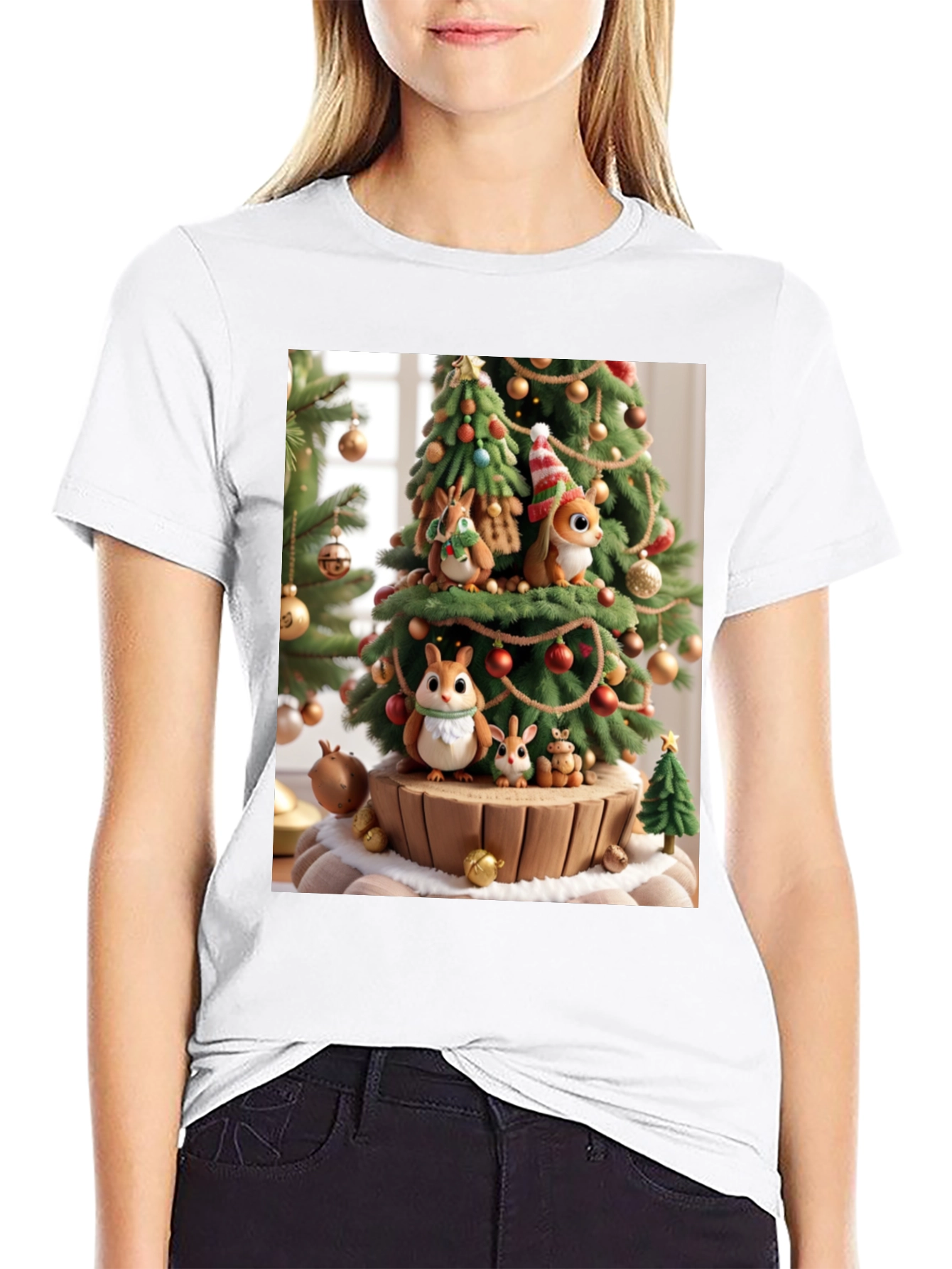 Festive Squirrel Christmas Tree T-Shirt